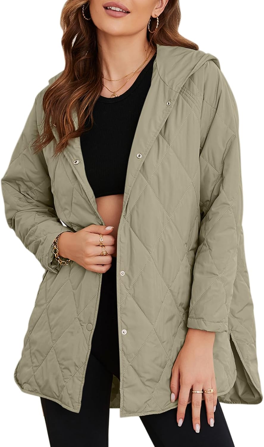 Zimonto - EVALESS Long Jackets for Women Fashion 2024 Winter Coat for Women Business Casual Diamond Quilted Hooded Lightweight Jackets Import Single ASIN Import Multiple ASIN ×Product customization General Description Gallery Reviews Vari Quilted Lightweight Jackets