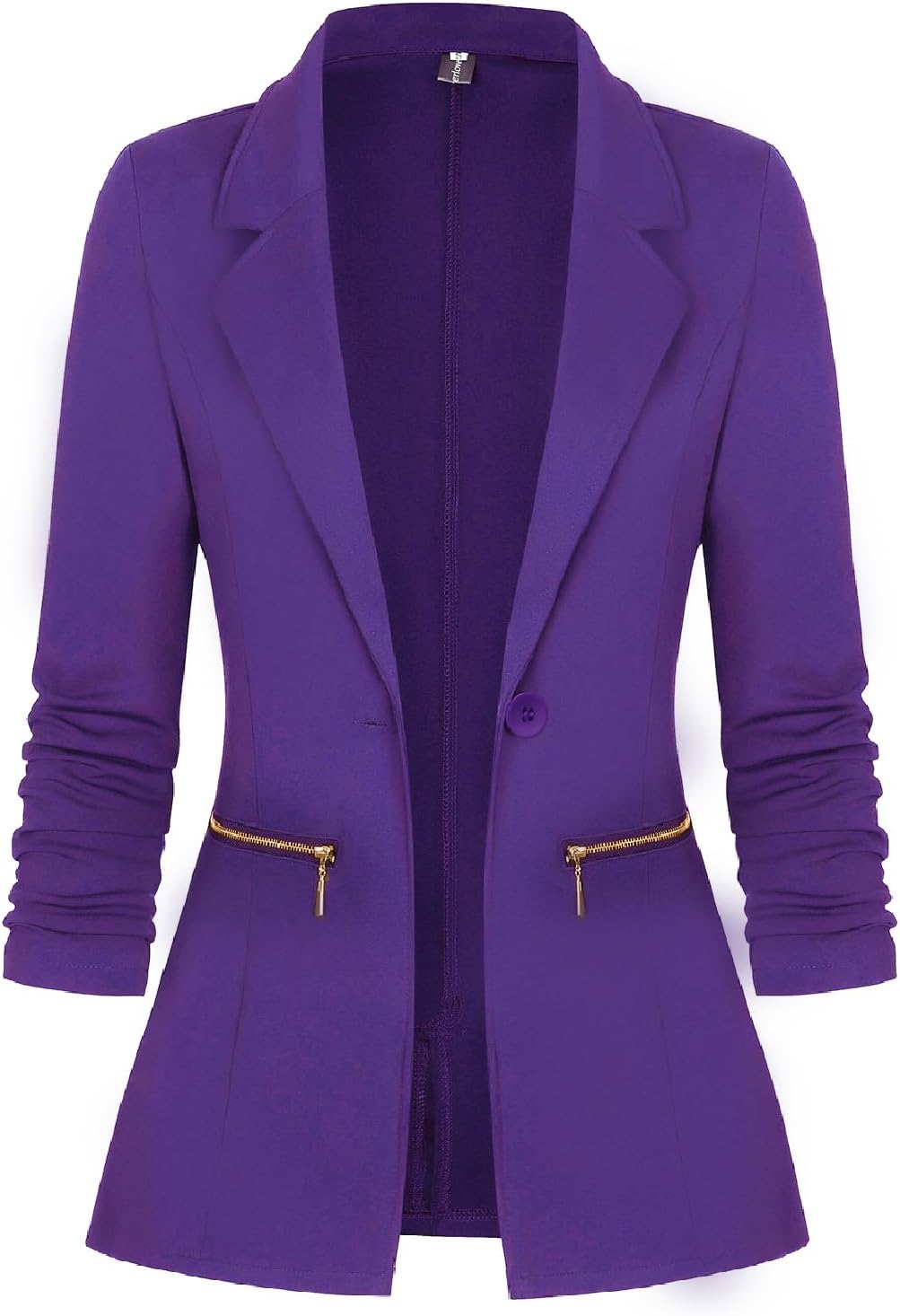 Zimonto - Genhoo Women's Long Sleeve Blazer Open Front Cardigan Jacket Work Office Blazer with Zipper Pockets S-3XL Import Single ASIN Import Multiple ASIN ×Product customization General Description Gallery Reviews Variations Additional d Blazers