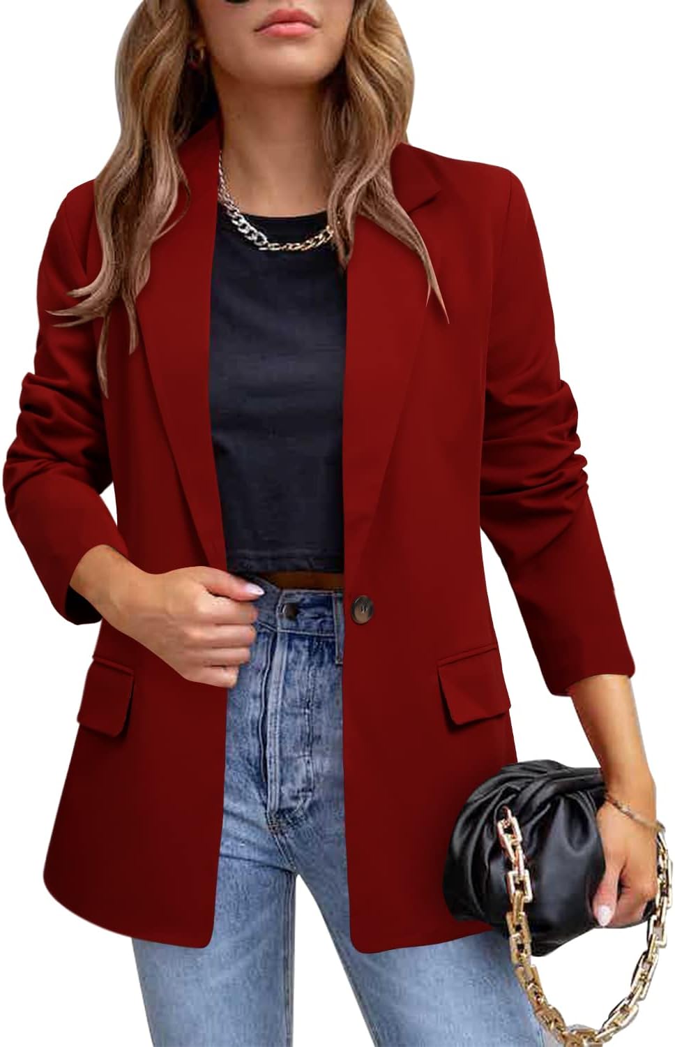 Zimonto - CRAZY GRID Womens Casual Blazer Jacket Long Sleeve Open Front Work Office Blazer Lapel Button Jacket Import Single ASIN Import Multiple ASIN ×Product customization General Description Gallery Reviews Variations Additional detail Blazers