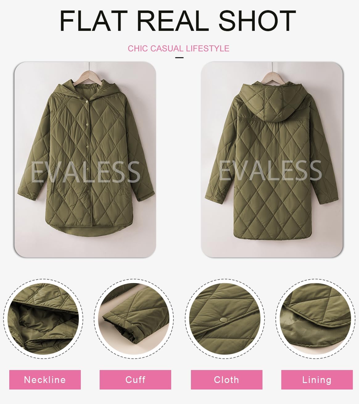 Zimonto - EVALESS Long Jackets for Women Fashion 2024 Winter Coat for Women Business Casual Diamond Quilted Hooded Lightweight Jackets Import Single ASIN Import Multiple ASIN ×Product customization General Description Gallery Reviews Vari Quilted Lightweight Jackets
