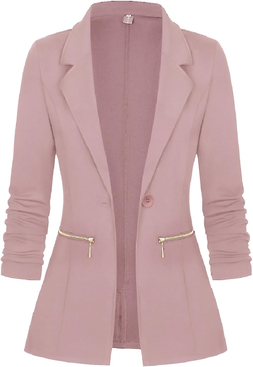 Zimonto - Genhoo Women's Long Sleeve Blazer Open Front Cardigan Jacket Work Office Blazer with Zipper Pockets S-3XL Import Single ASIN Import Multiple ASIN ×Product customization General Description Gallery Reviews Variations Additional d Blazers