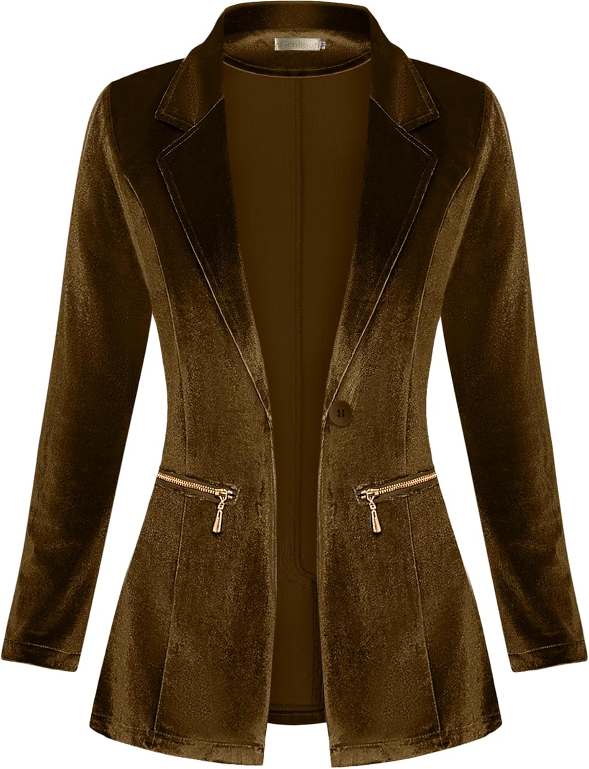 Zimonto - Genhoo Women's Long Sleeve Blazer Open Front Cardigan Jacket Work Office Blazer with Zipper Pockets S-3XL Import Single ASIN Import Multiple ASIN ×Product customization General Description Gallery Reviews Variations Additional d Blazers