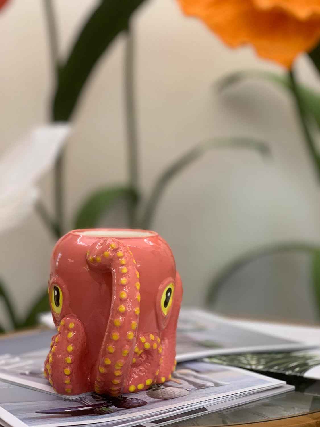 Pink Octopus Mug Whimsical Ceramic Joy for Drinks