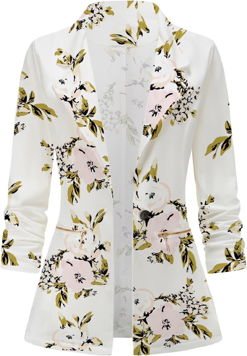 Zimonto - Genhoo Women's Long Sleeve Blazer Open Front Cardigan Jacket Work Office Blazer with Zipper Pockets S-3XL Import Single ASIN Import Multiple ASIN ×Product customization General Description Gallery Reviews Variations Additional d Blazers