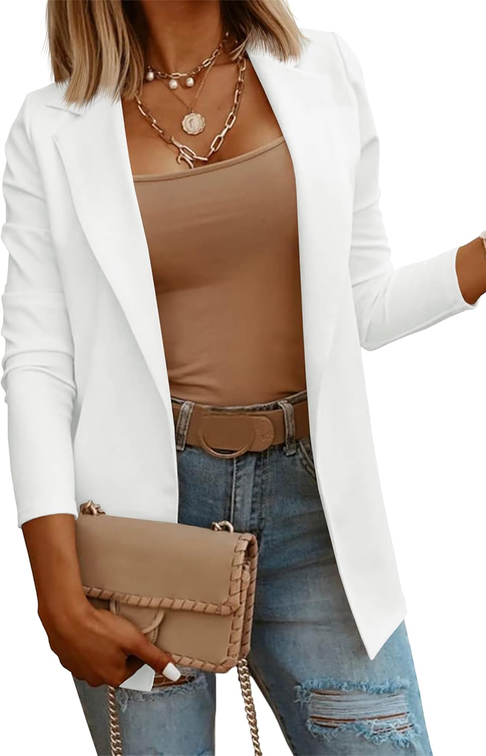 Zimonto - Womens Casual Long Sleeve Blazers Solid Color Knit Blazer Work Office Open Front Blazer Jacket Import Single ASIN Import Multiple ASIN ×Product customization General Description Gallery Reviews Variations Additional details Prod Blazers