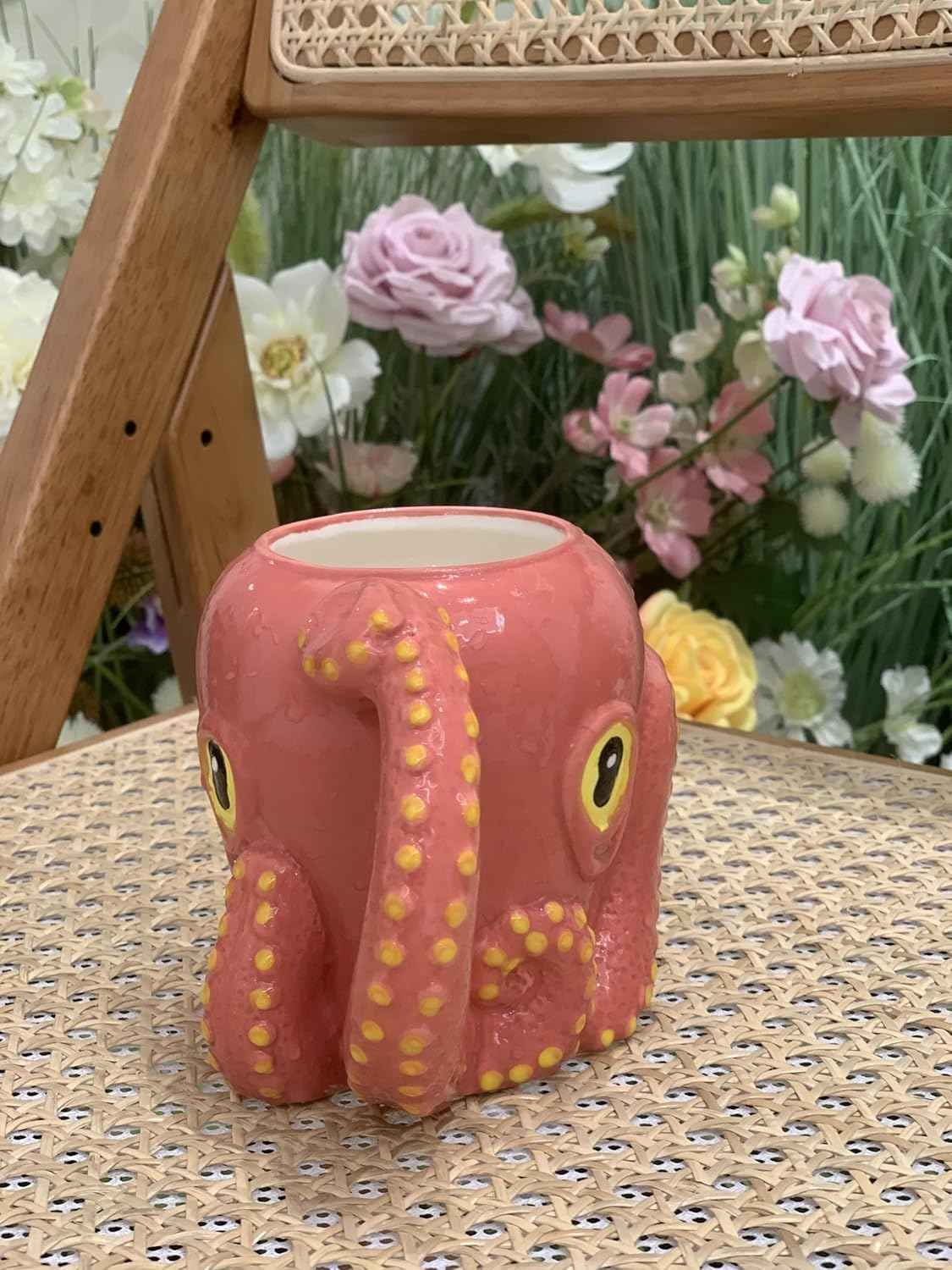 Pink Octopus Mug Whimsical Ceramic Joy for Drinks