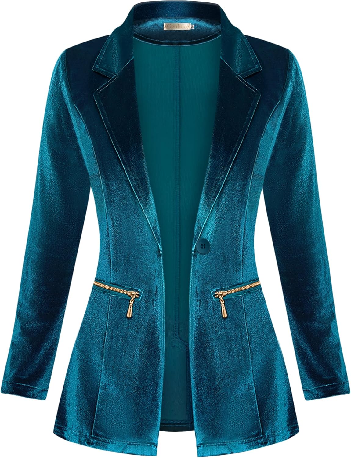Zimonto - Genhoo Women's Long Sleeve Blazer Open Front Cardigan Jacket Work Office Blazer with Zipper Pockets S-3XL Import Single ASIN Import Multiple ASIN ×Product customization General Description Gallery Reviews Variations Additional d Blazers