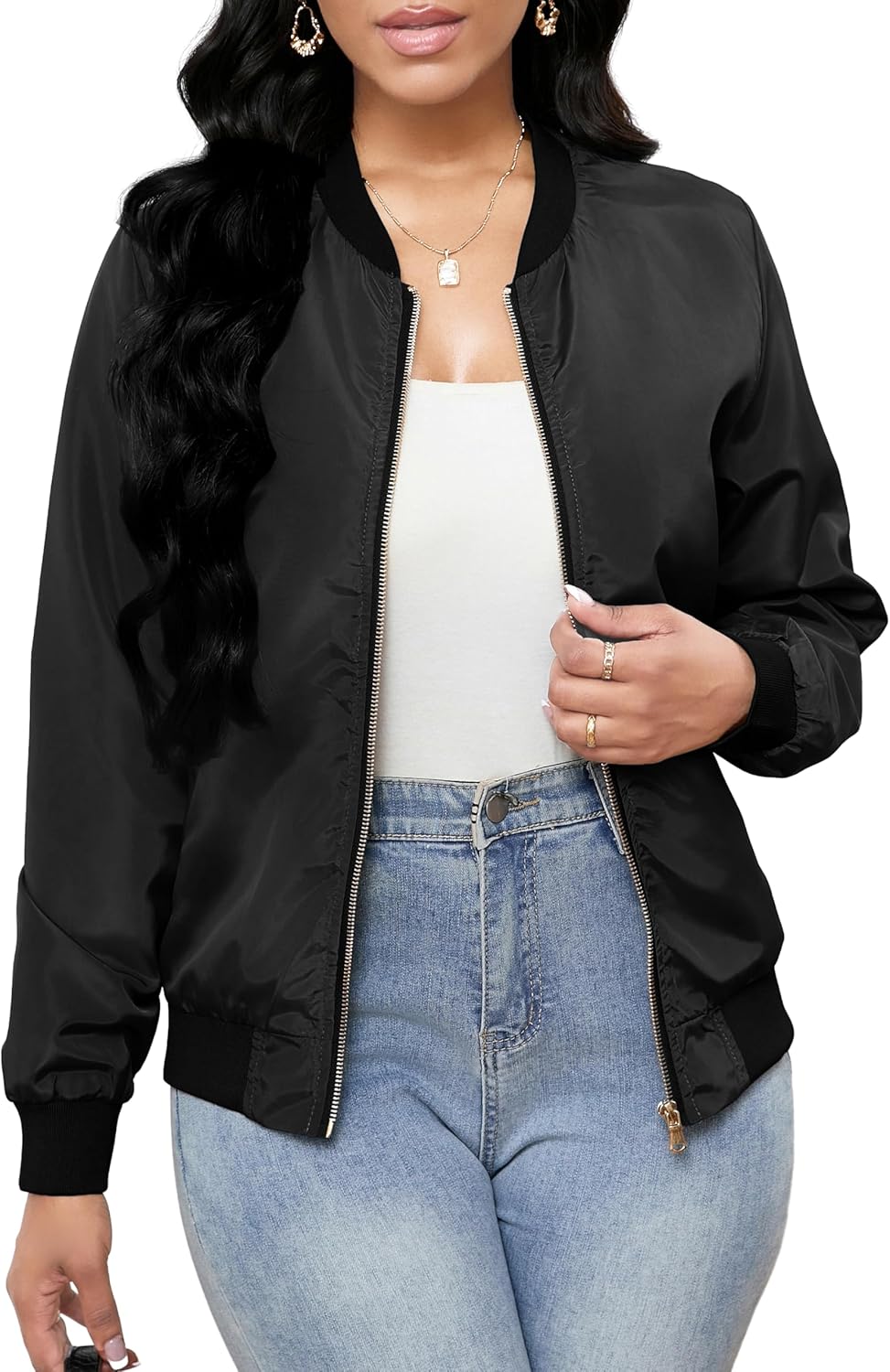 Zimonto - sexycherry Casual Jackets for Women Long Sleeve Lightweight Outwear Bomber Coats with Pockets Import Single ASIN Import Multiple ASIN ×Product customization General Description Gallery Reviews Variations Additional details Produ Casual Jackets