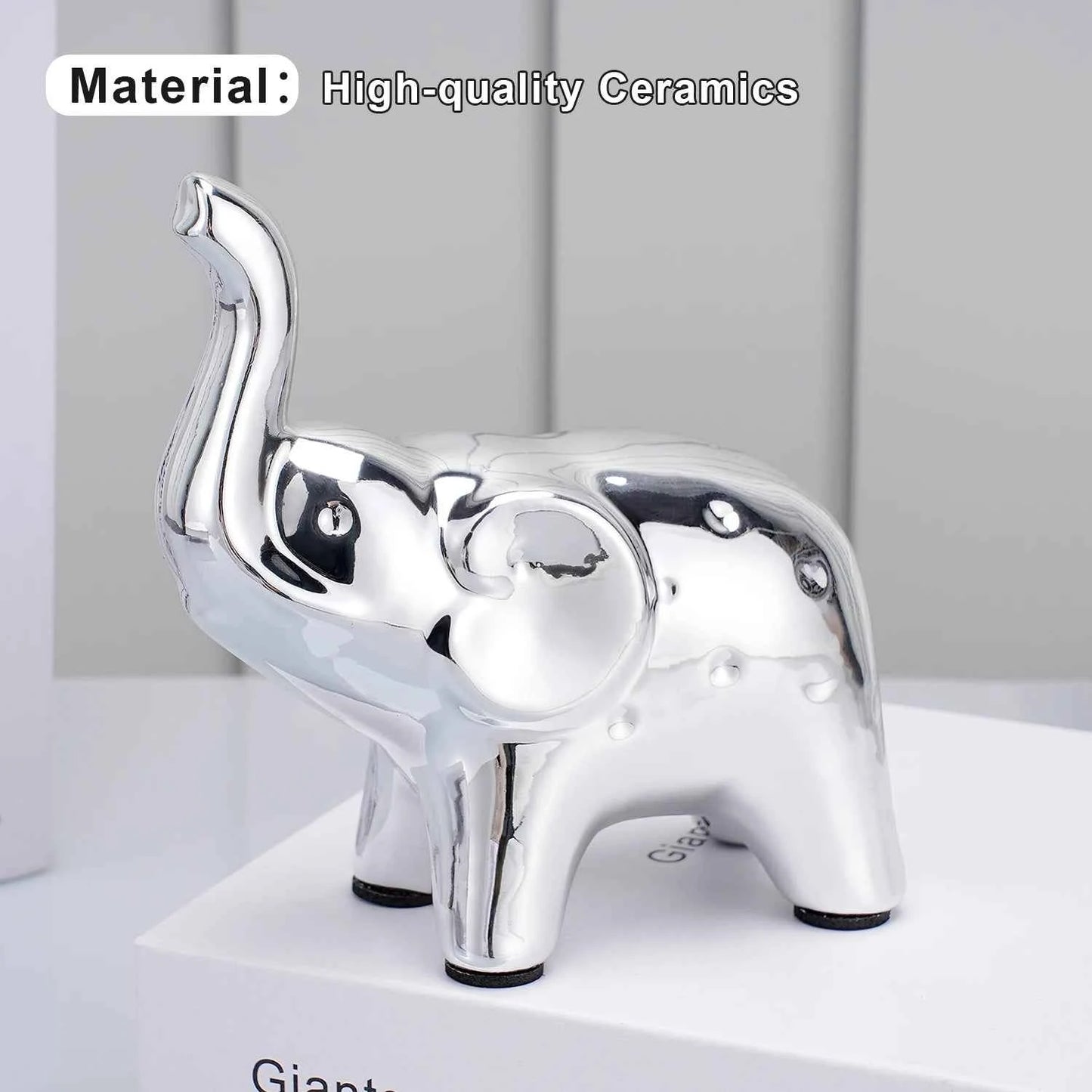 Lucky Elephant Pair Ceramic Home Decor Gift