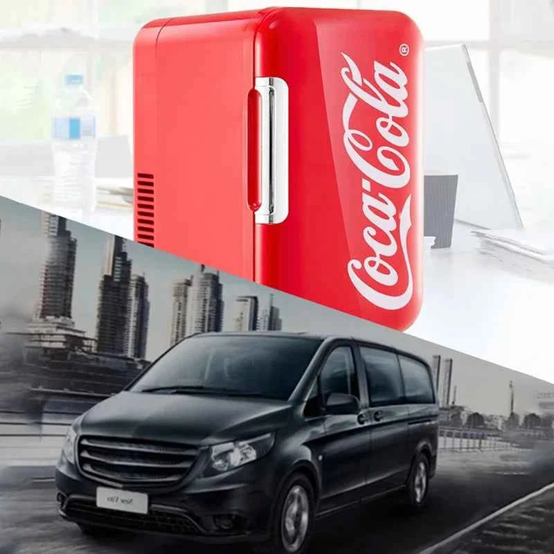 6L Mini Refrigerator Coca-Cola Multifunction Cosmetic Dormitory Warmer Cooler Fridge for Home Car Small Portable Fridge 12V/220V