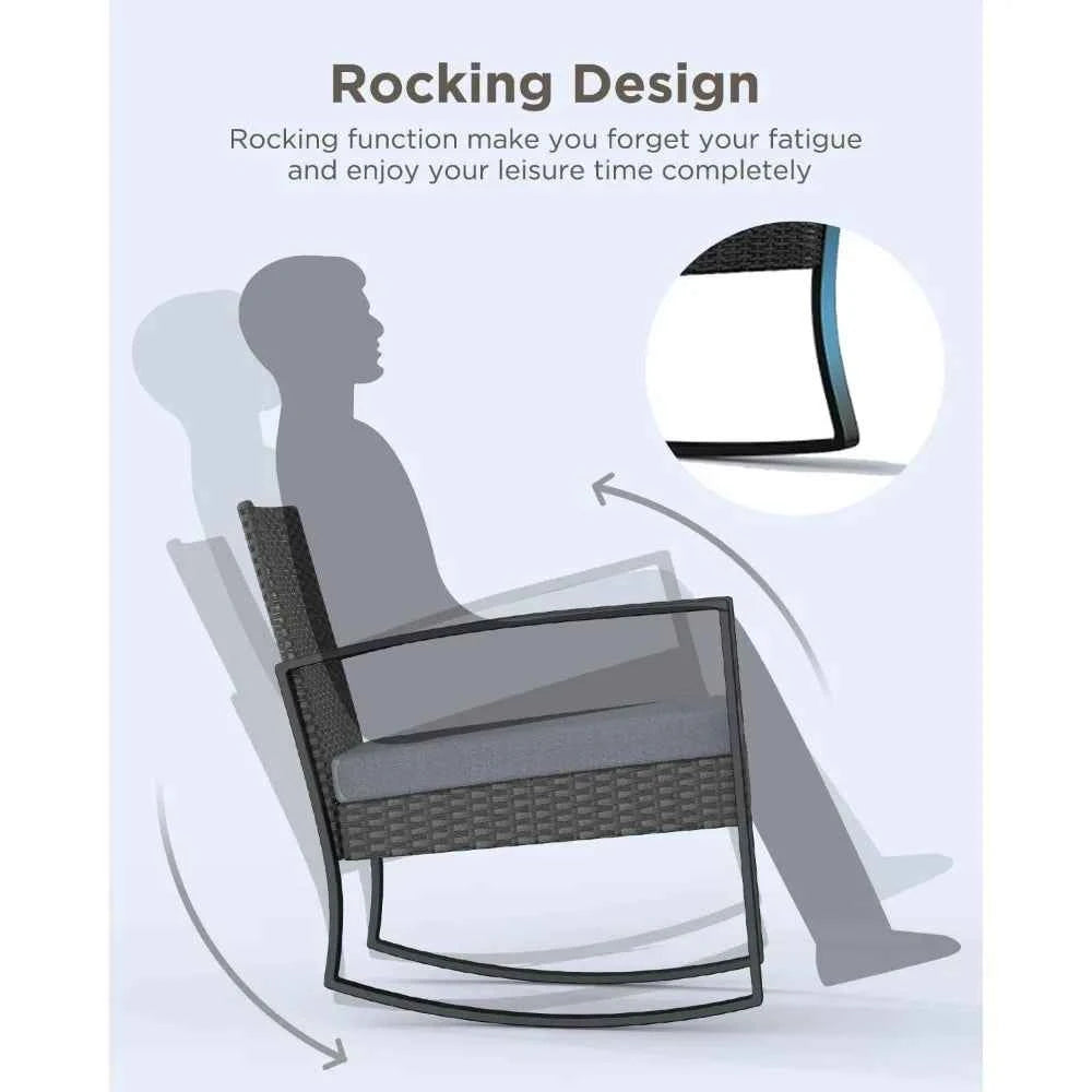 Rocking Rattan Patio Set Relax Outdoors in Style