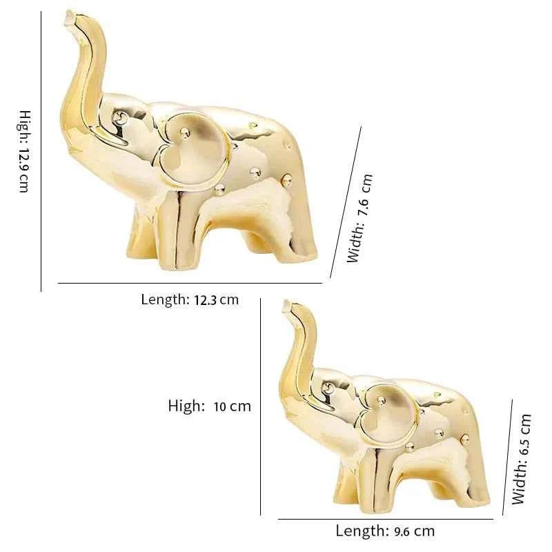 Lucky Elephant Pair Ceramic Home Decor Gift