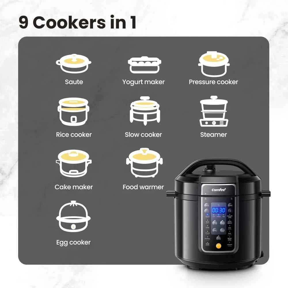 COMFEE 9in1 Electric Pressure Cooker Effortless Meals