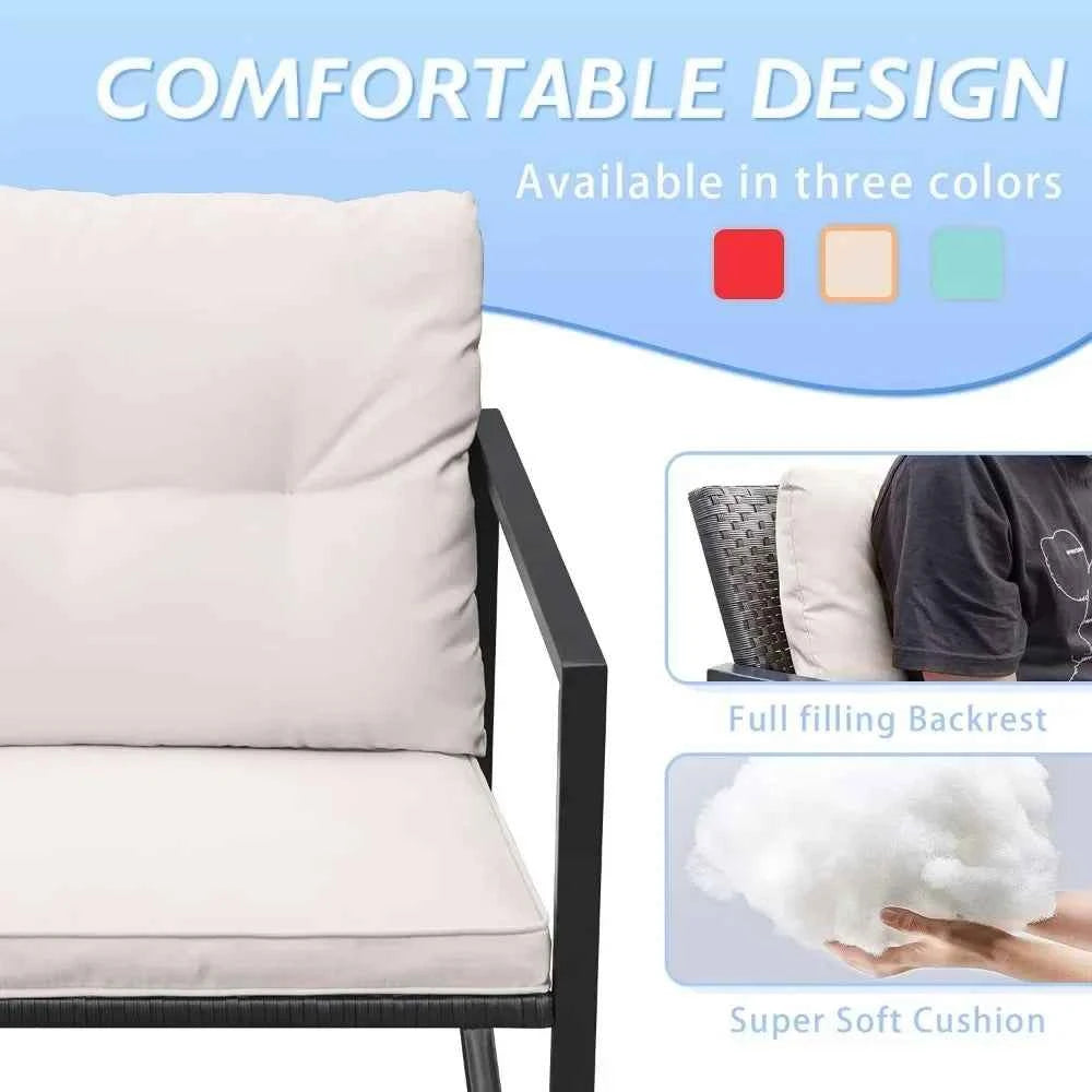 Cozy Wicker Bistro Set Relax on Your Patio