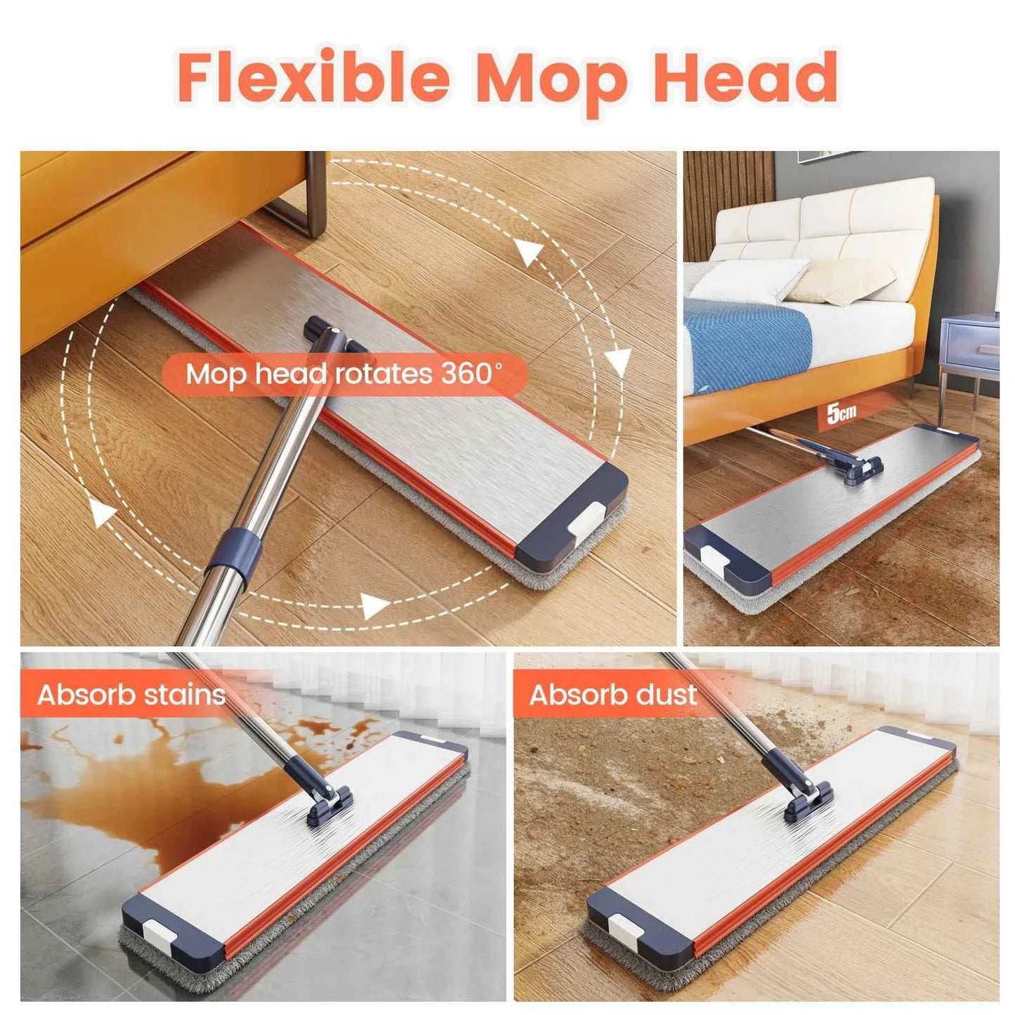 SelfWringing Flat Mop Effortless Hygienic Home Cleaning