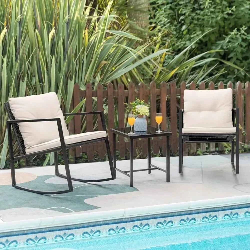Cozy Wicker Bistro Set Relax on Your Patio