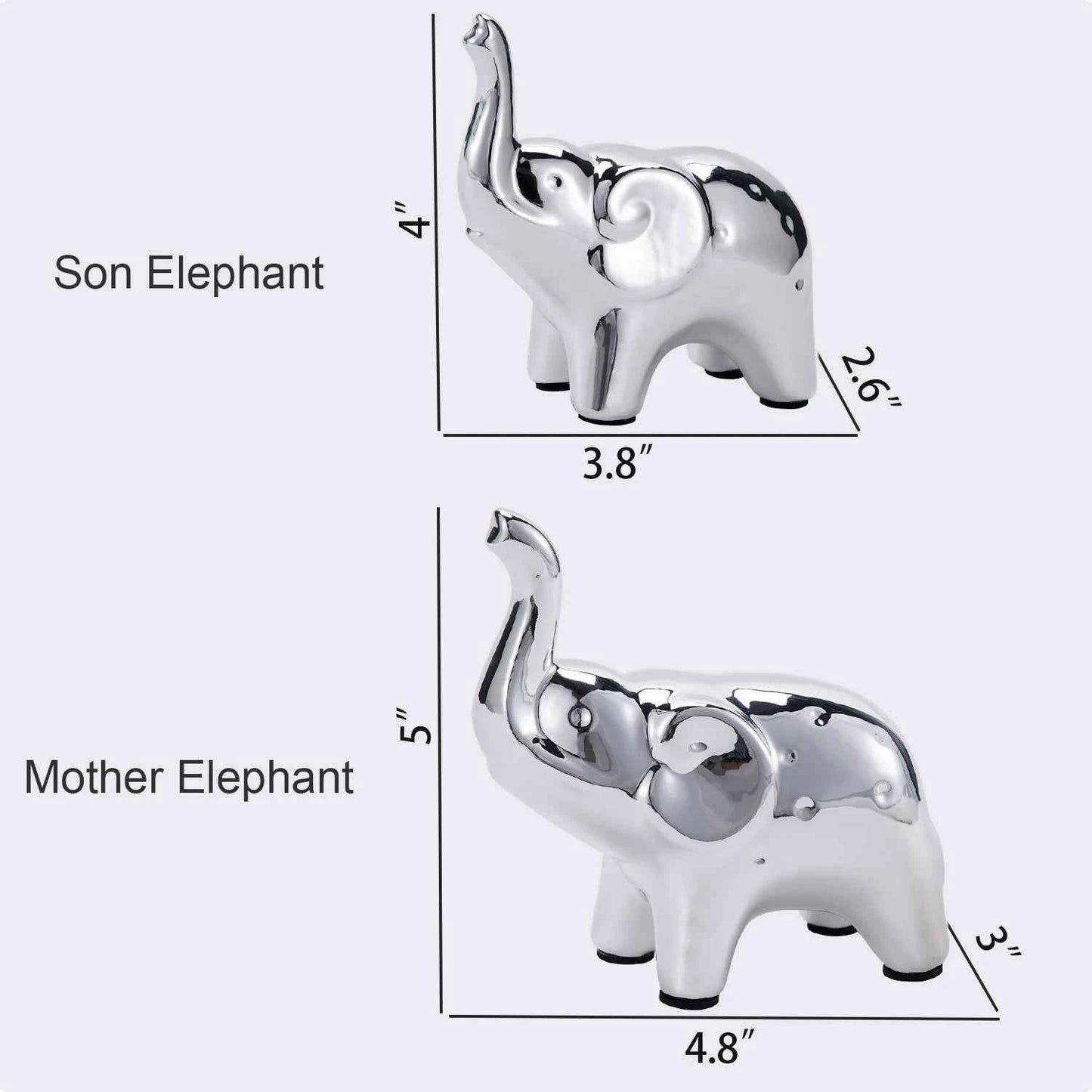Lucky Elephant Pair Ceramic Home Decor Gift