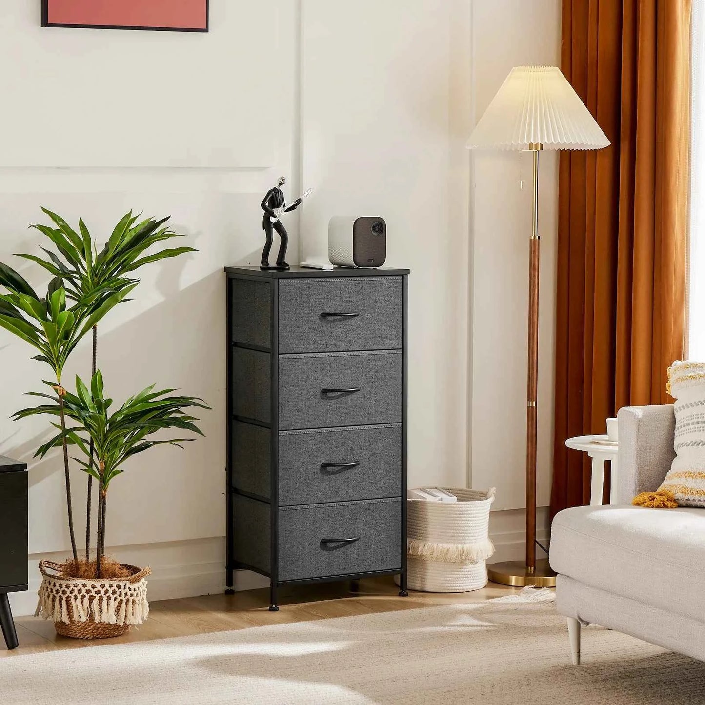 JHK Bedroom Dresser Stylish Storage Steel Frame Closet