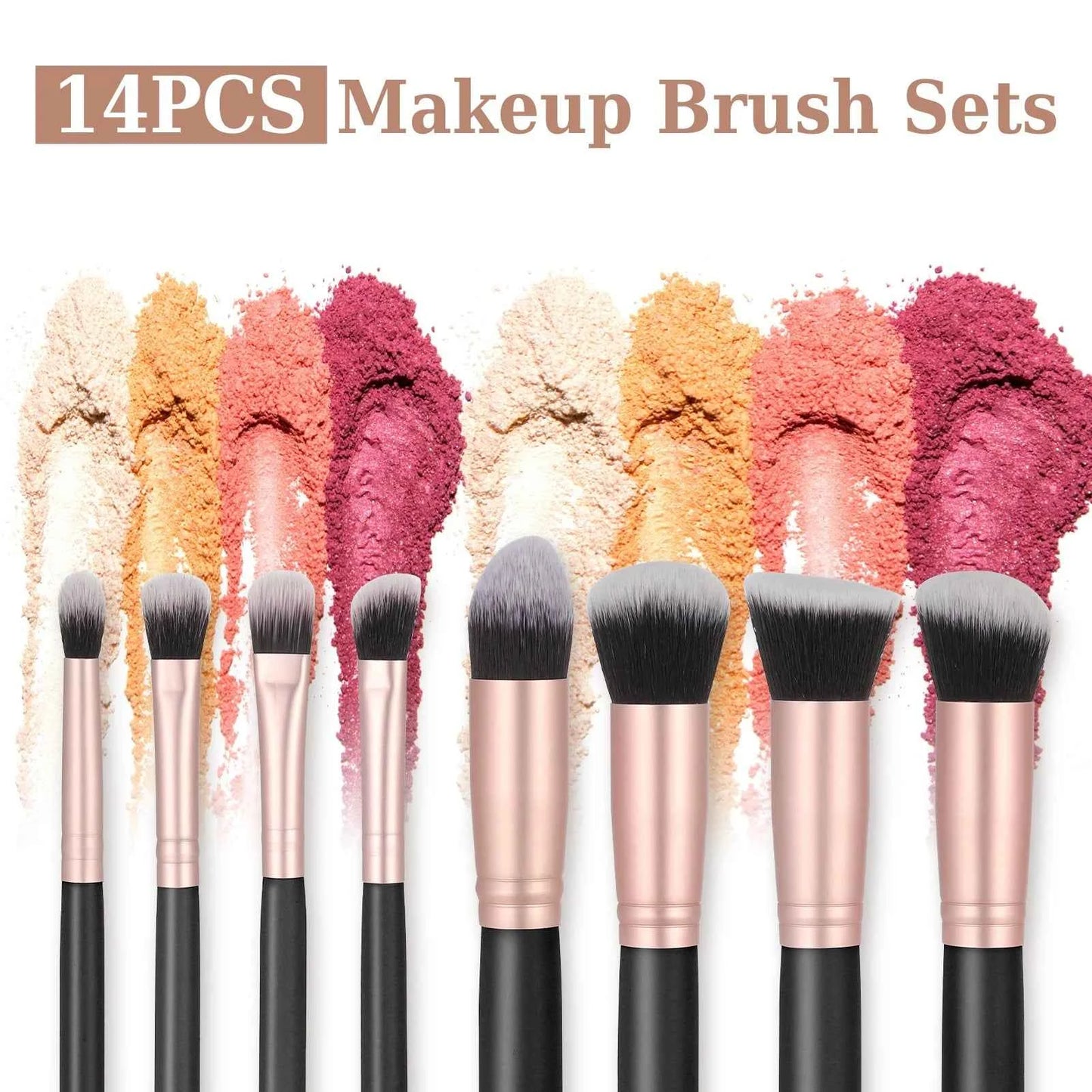 Complete Face Makeup Brush Set with Leather Case