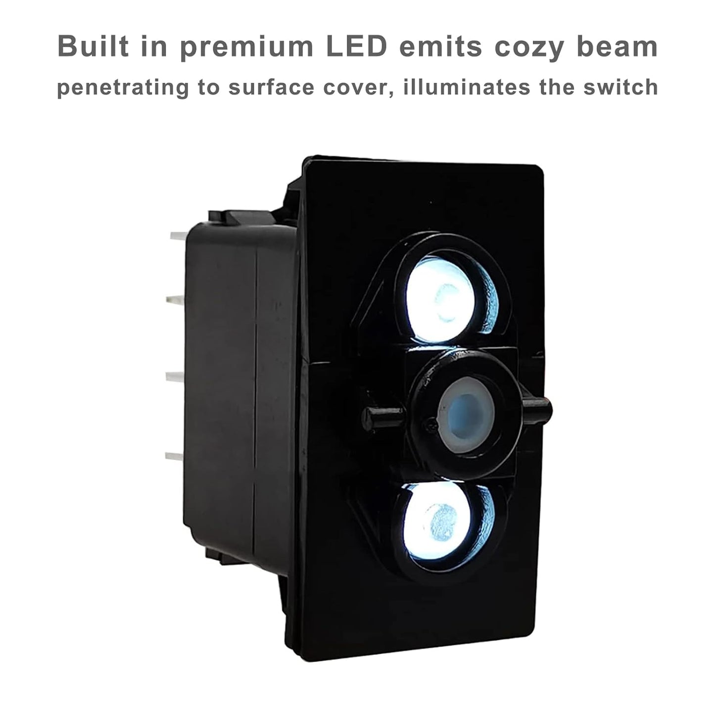 Zimonto 12V 24V boat rocker switch with built-in LED for easy visibility and cozy illumination