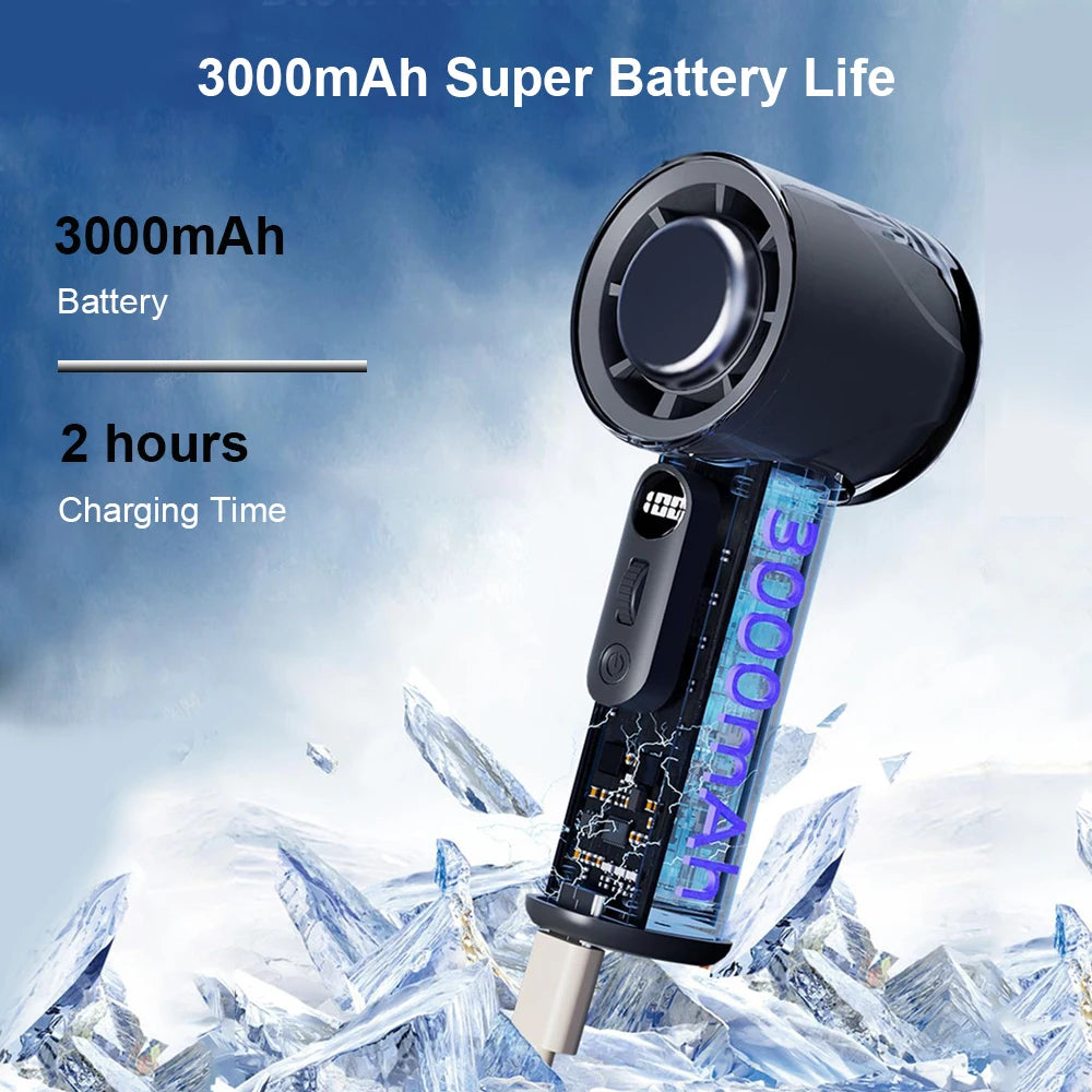 Zimonto handheld cooling device with 3000mAh battery for portable cooling needs