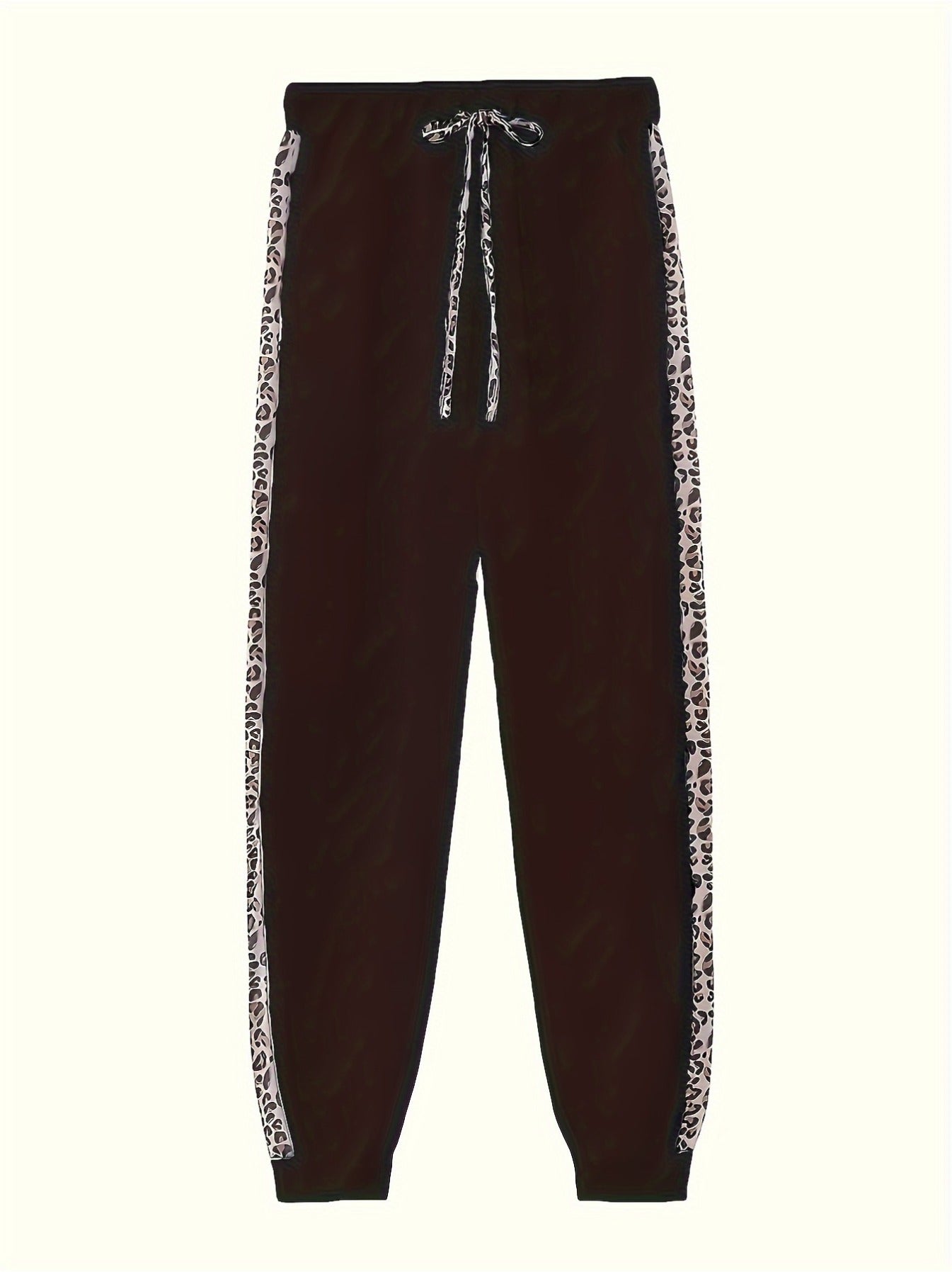 imms1k-9f - Stylish Comfortable Leopard Print Hoodie Jogger Set