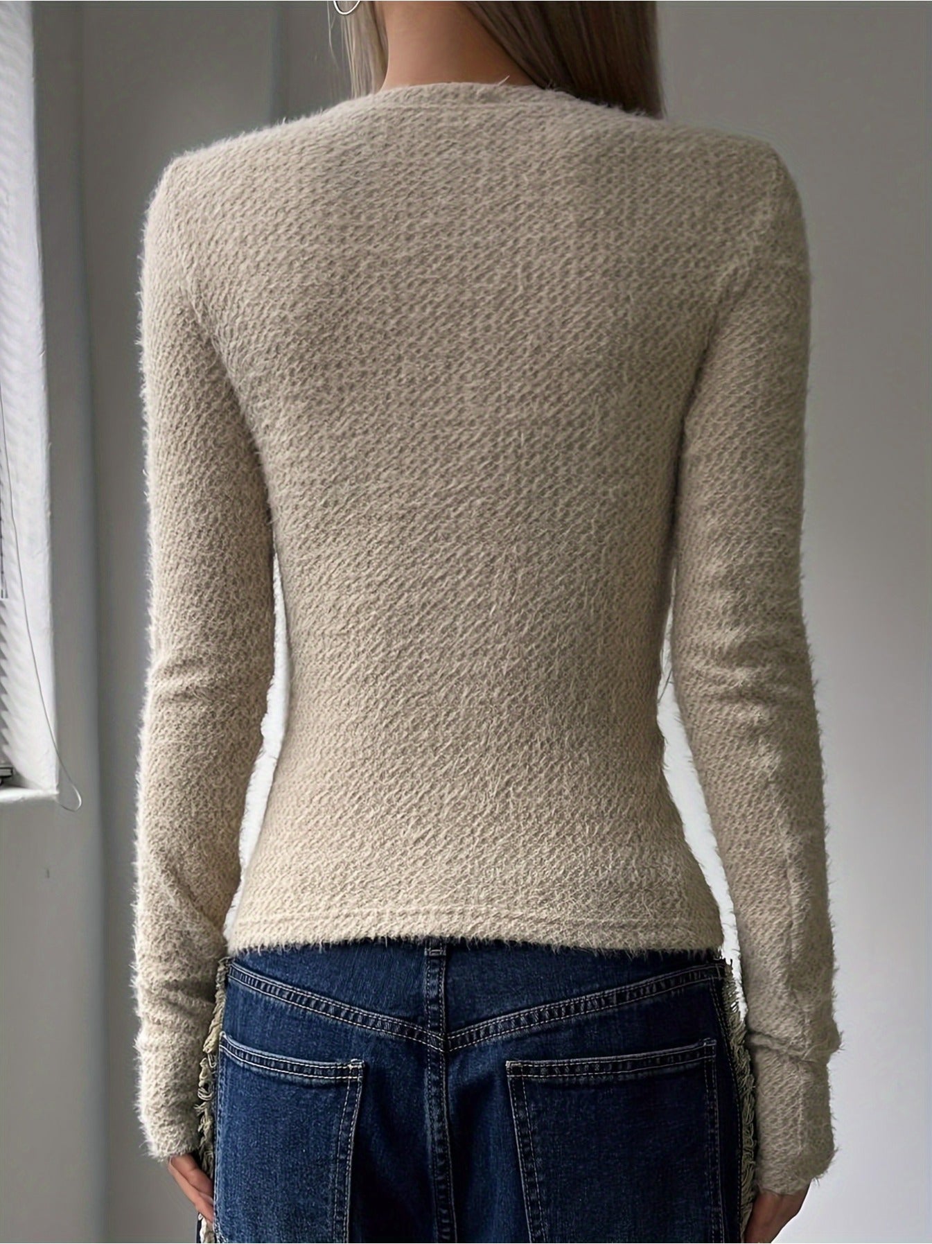 imms1k-9f - Timeless AllSeason Slim Fit Crew Neck Sweater