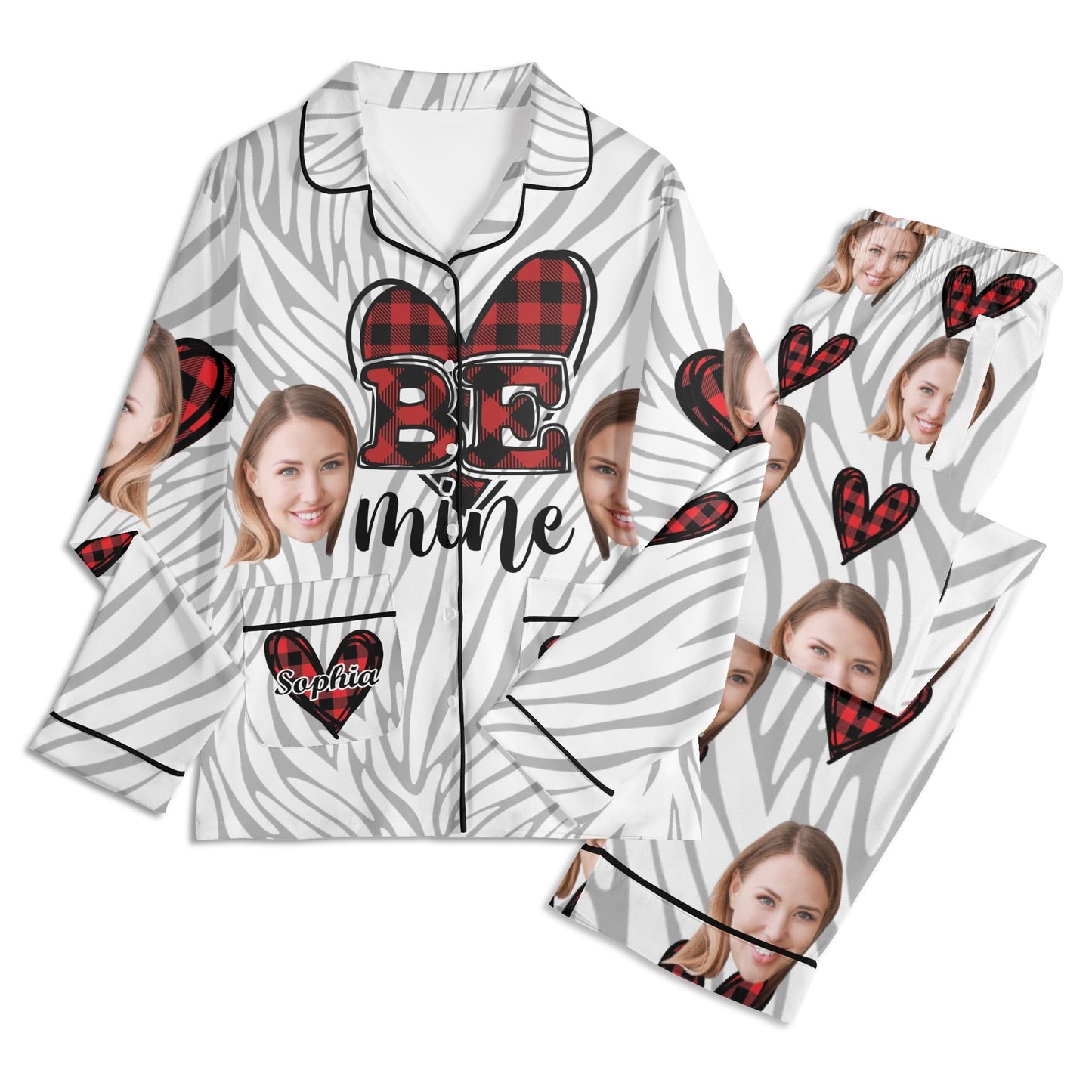 popcustoms - Unisex Long Sleeve Adult Nightwear Pajama Set