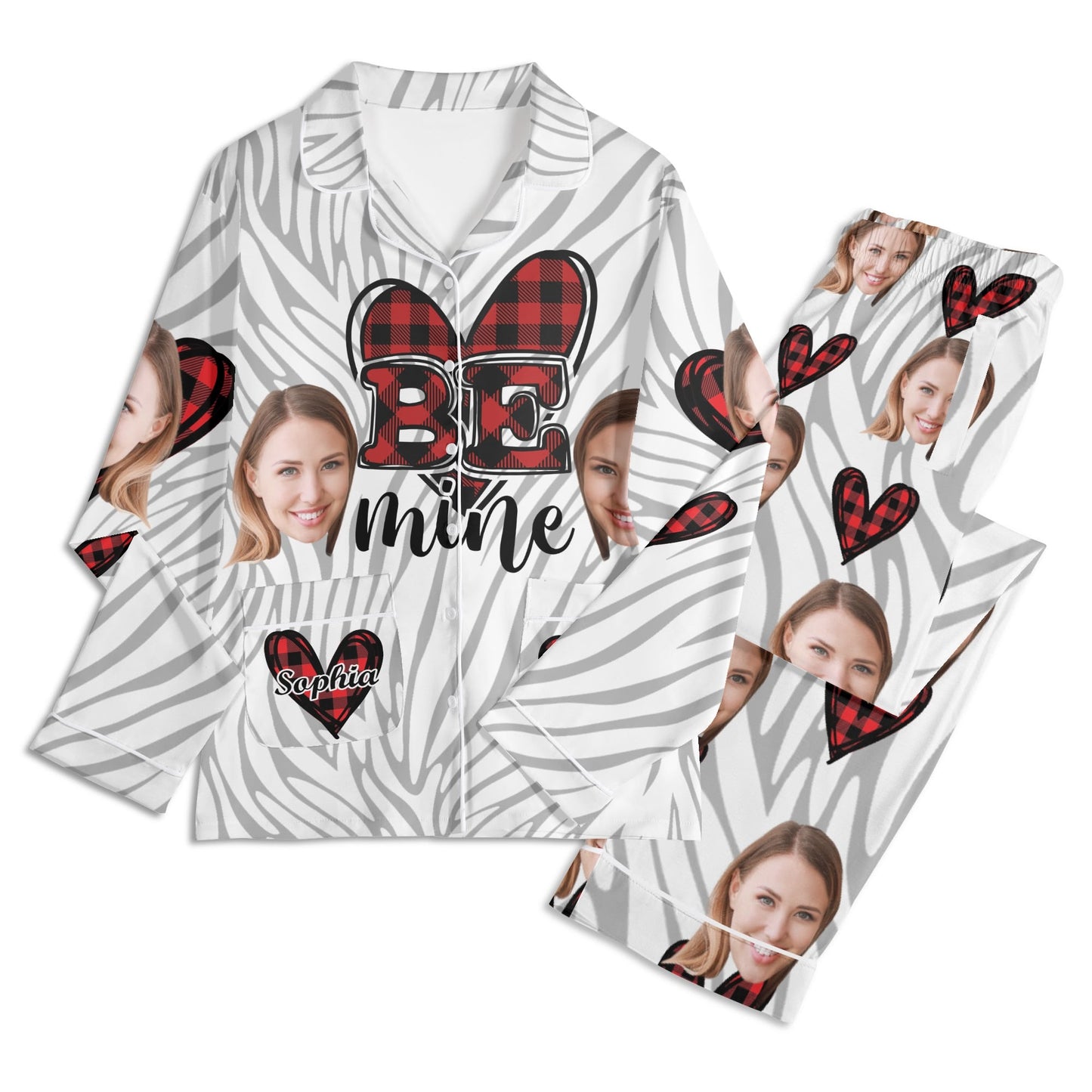 popcustoms - Unisex Long Sleeve Adult Nightwear Pajama Set