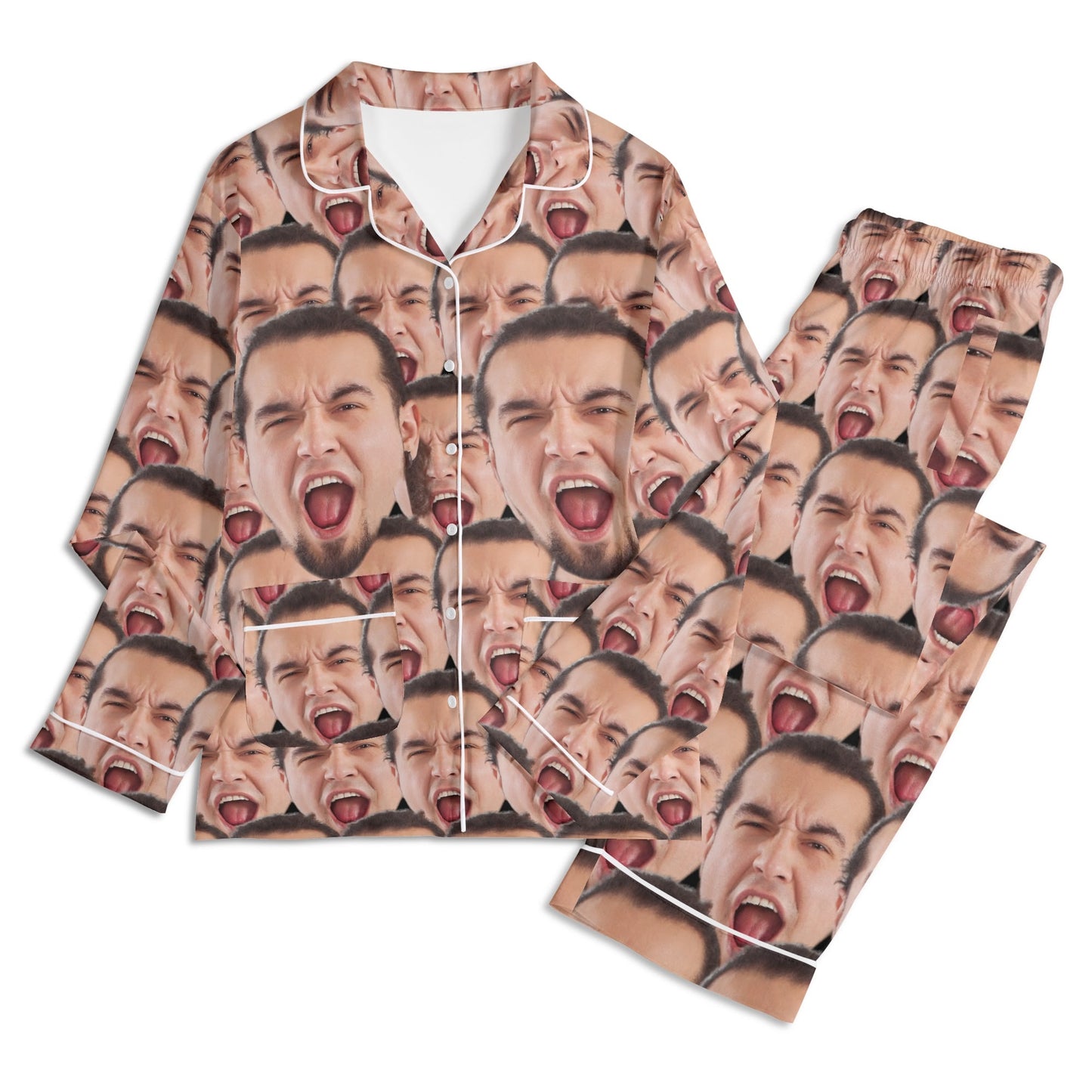 popcustoms - Unisex Long Sleeve Adult Nightwear Pajama Set