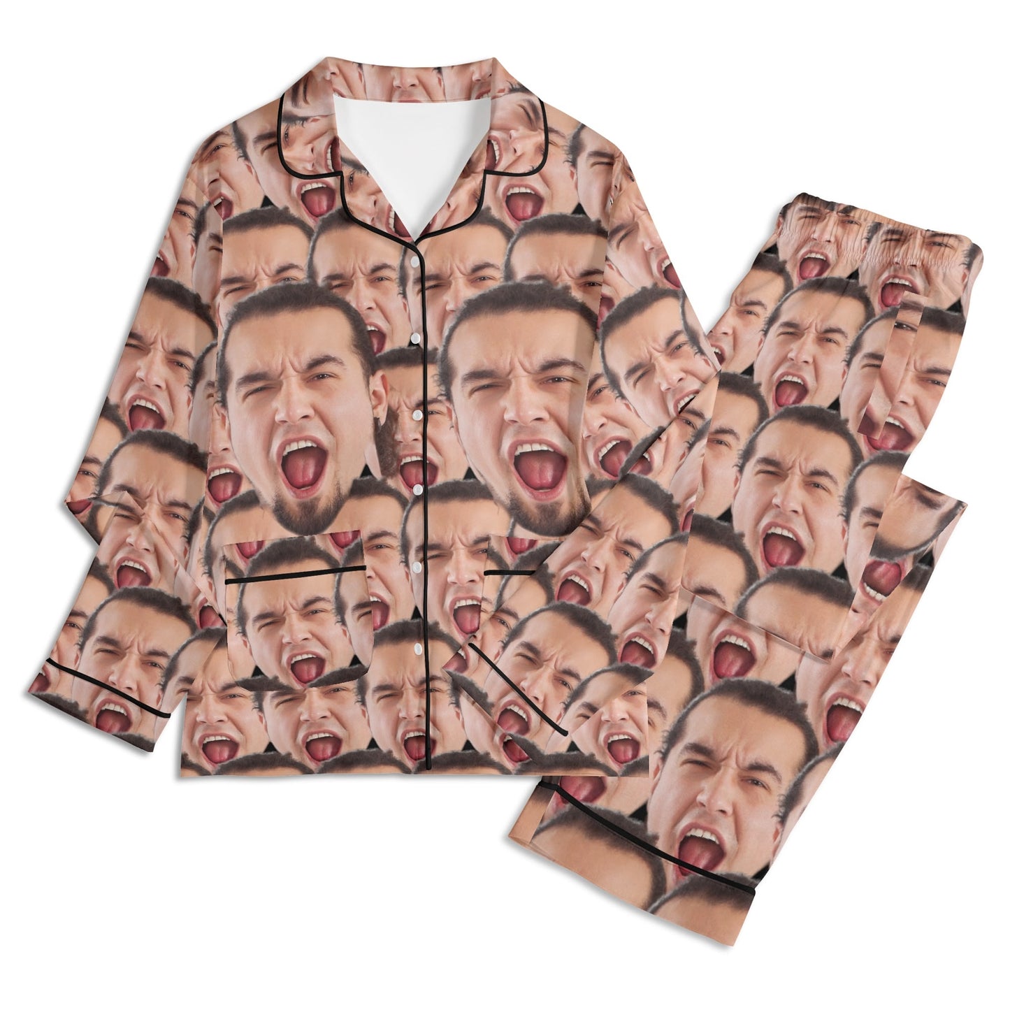 popcustoms - Unisex Long Sleeve Adult Nightwear Pajama Set