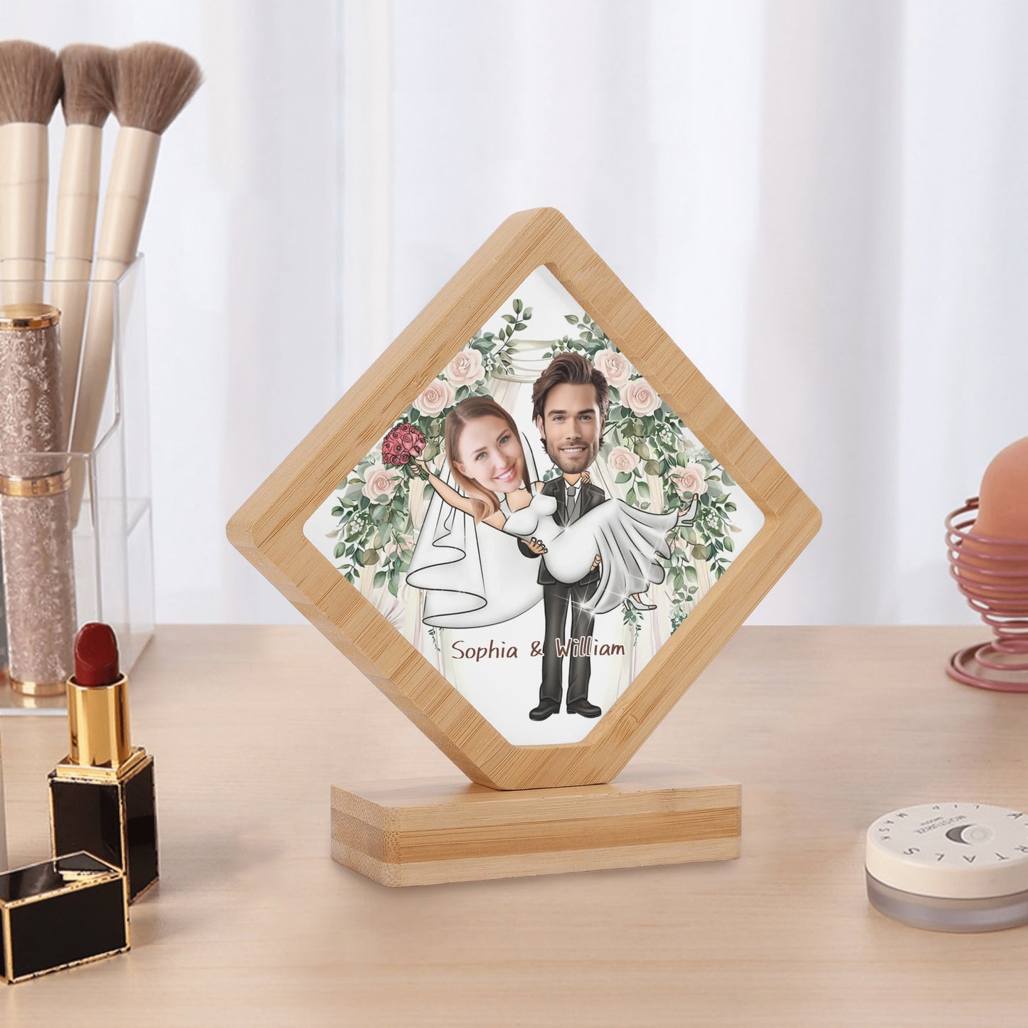 popcustoms - Custom Printed Photo Plaque Photo Frame Gift for Birthday Wedding