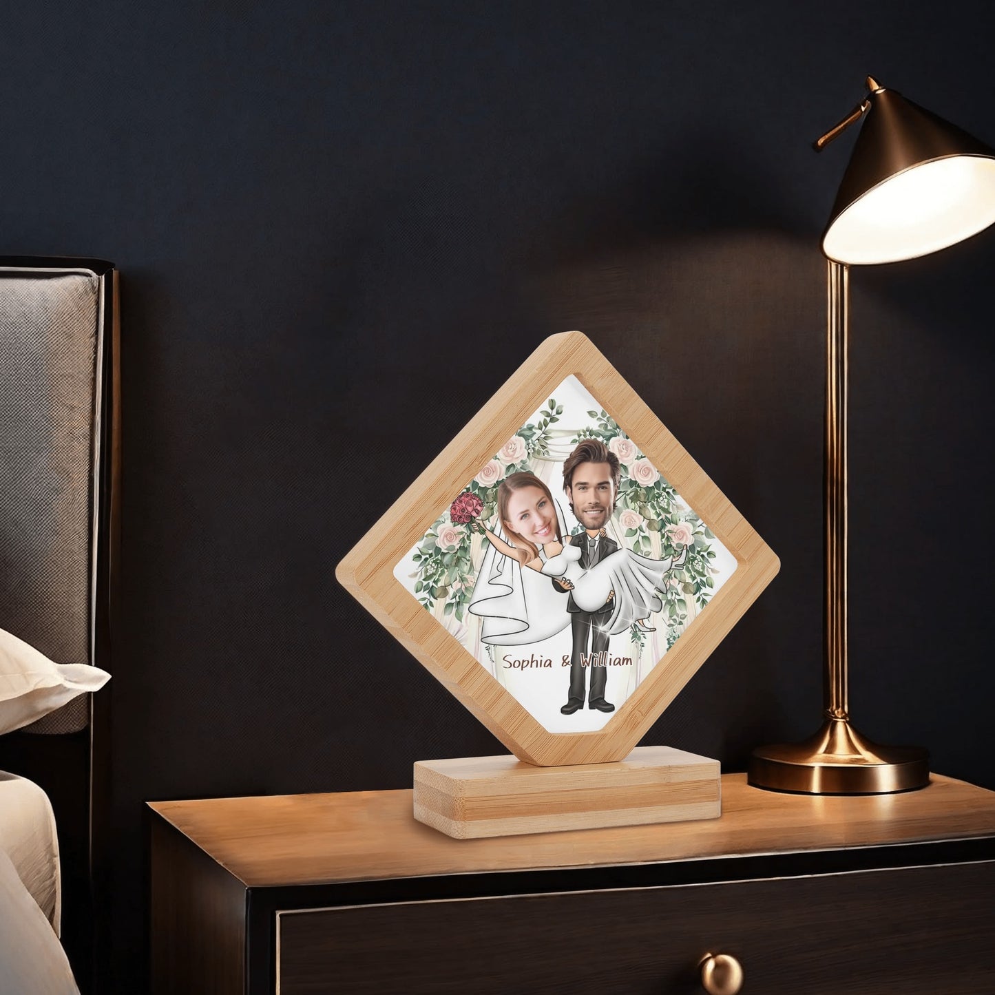 popcustoms - Custom Printed Photo Plaque Photo Frame Gift for Birthday Wedding