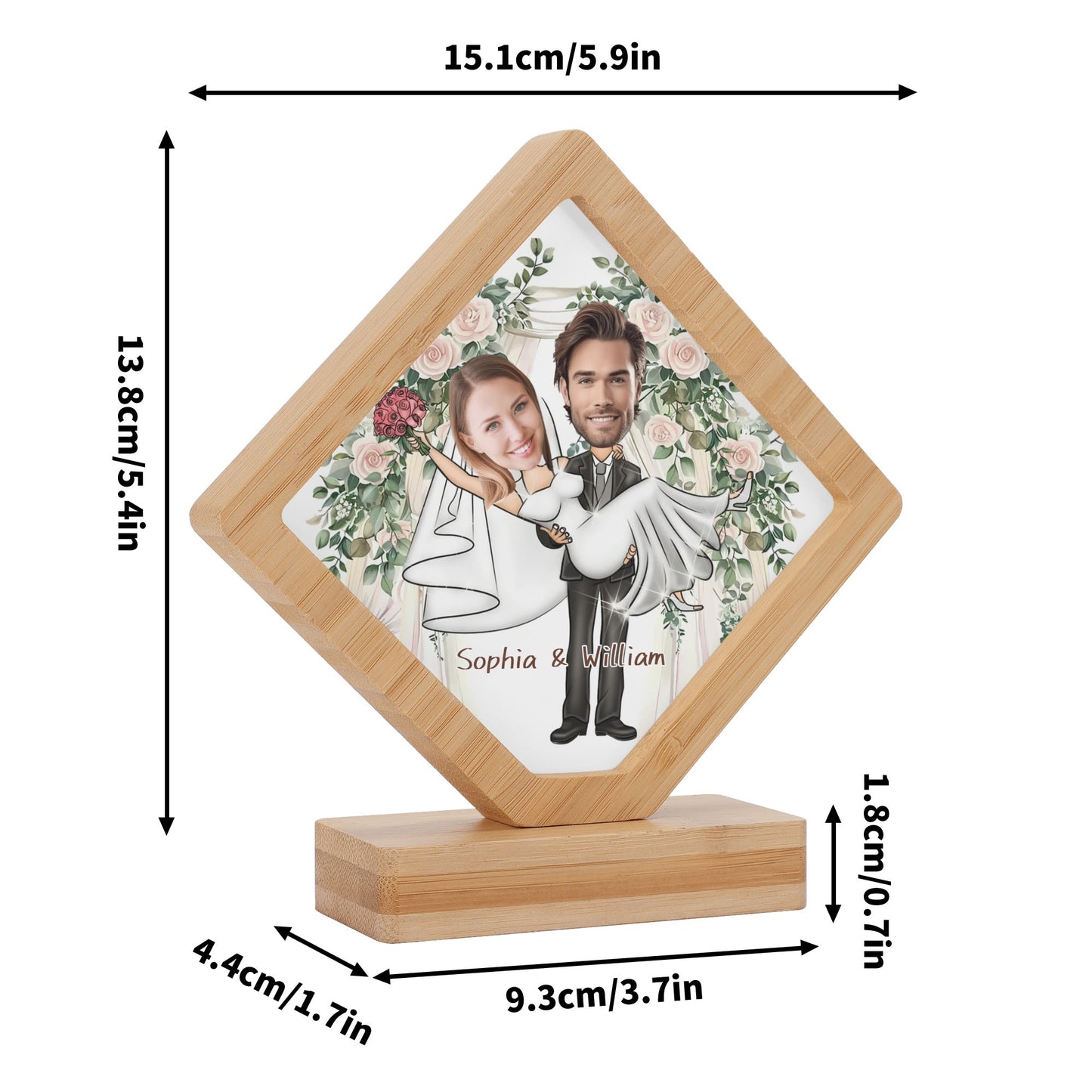 popcustoms - Custom Printed Photo Plaque Photo Frame Gift for Birthday Wedding