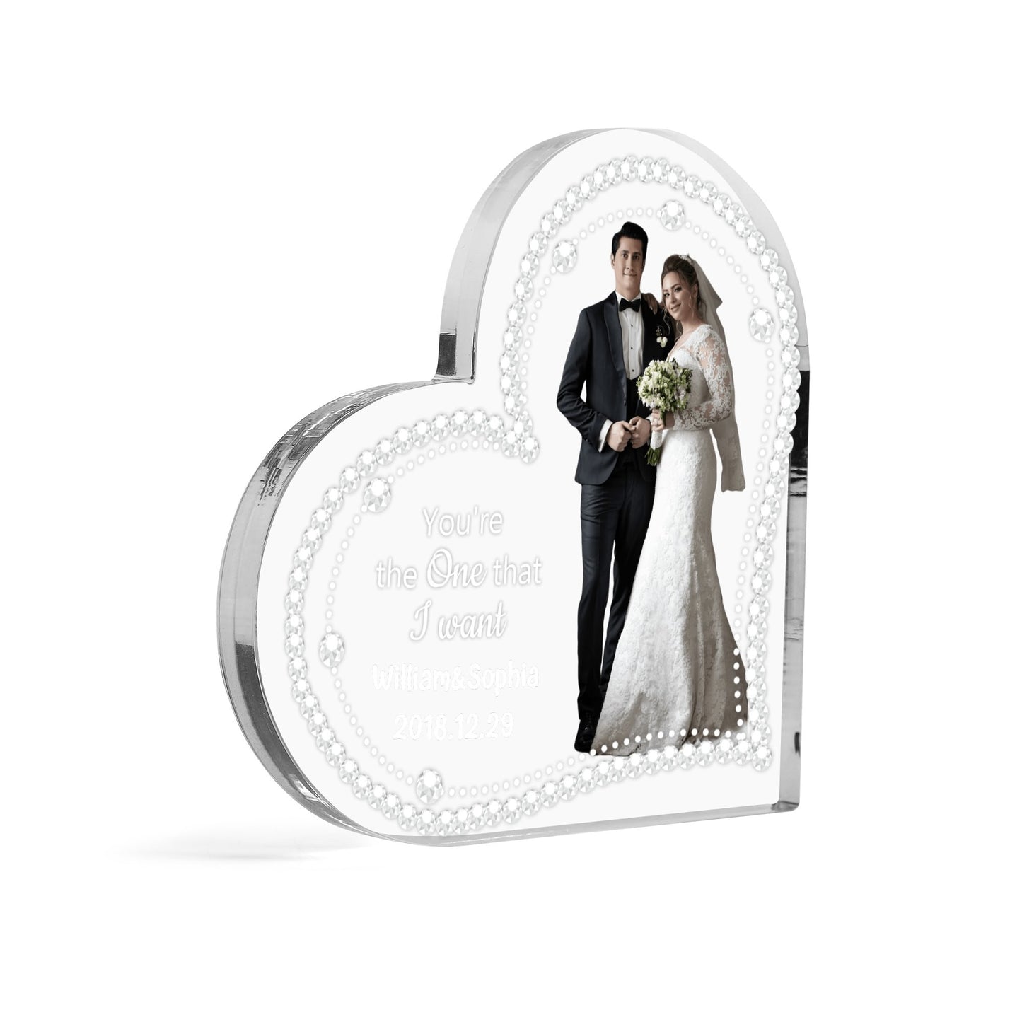 popcustoms - Heart Shaped Christmas Acrylic Keepsake Ornament Personalized Gift