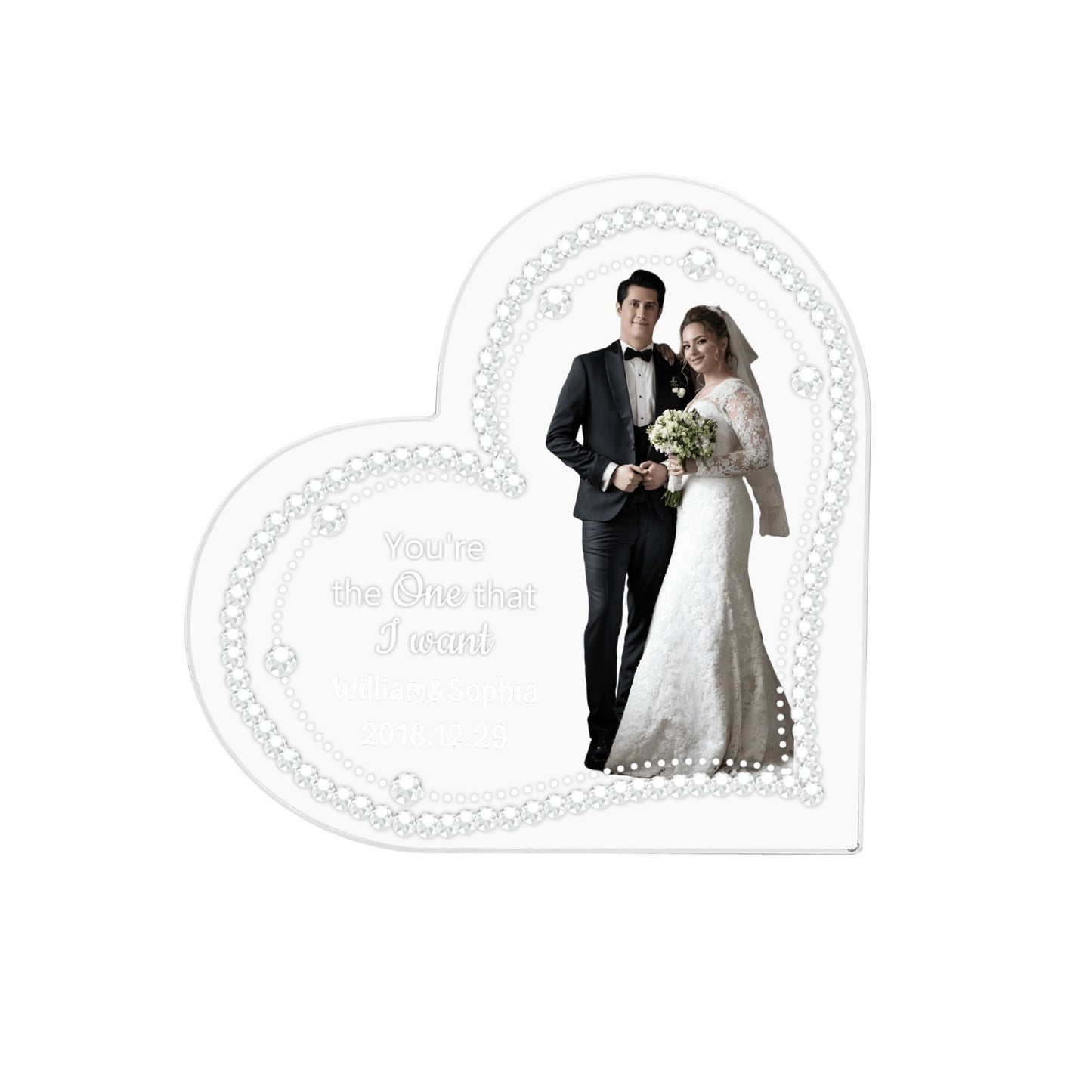 popcustoms - Heart Shaped Christmas Acrylic Keepsake Ornament Personalized Gift