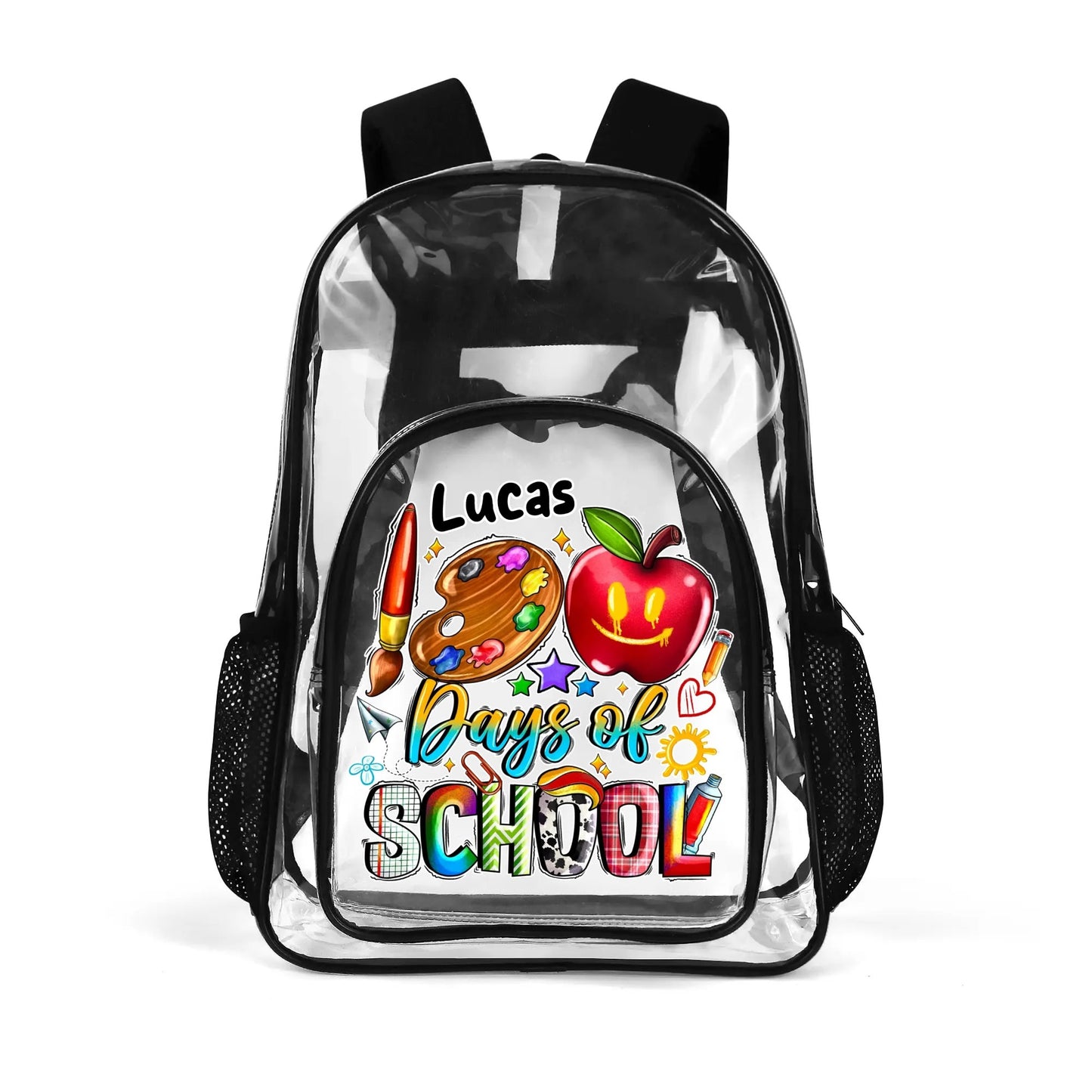 popcustoms - Large 17 Inch Clear Bag PVC See Through Transparent School Backpack Default Title