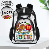 popcustoms - Large 17 Inch Clear Bag PVC See Through Transparent School Backpack