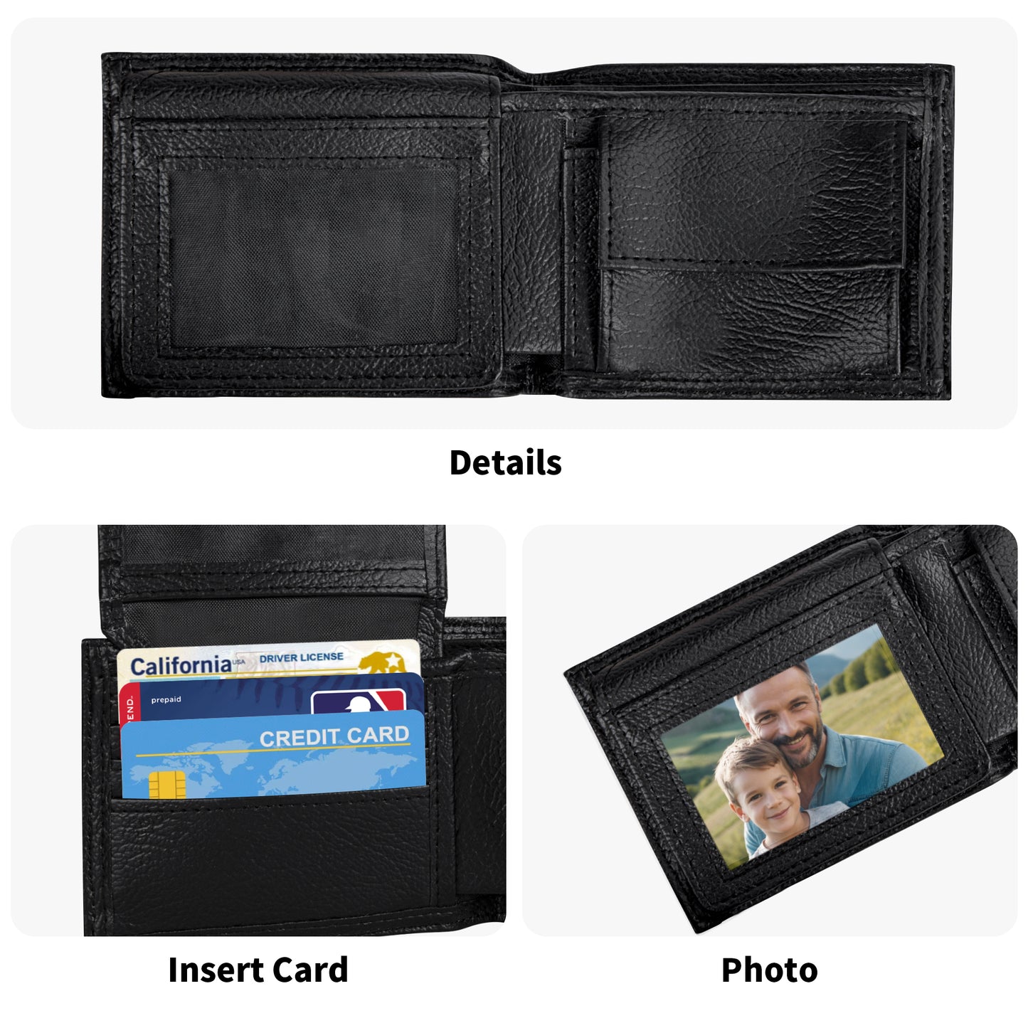 popcustoms - Mens Minimalist PU Leather Wallet Paper Folded Wallet