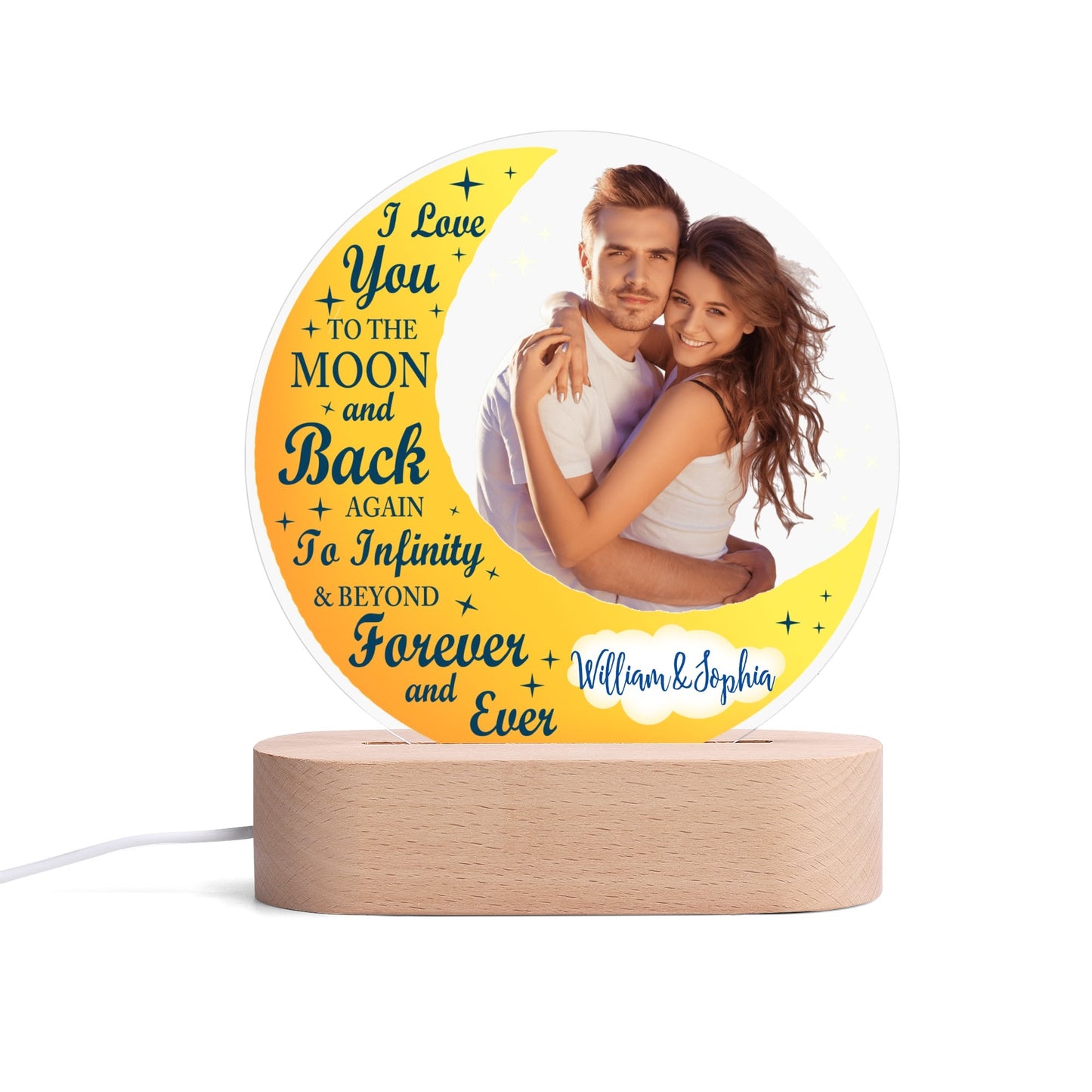 popcustoms - Personalised Name Acrylic Round Lamp Night Light Home Decor