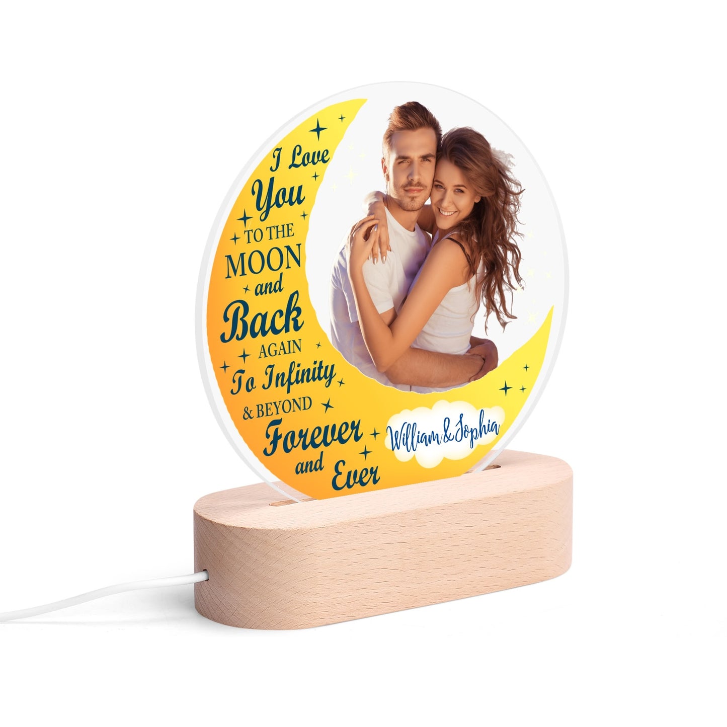 popcustoms - Personalised Name Acrylic Round Lamp Night Light Home Decor