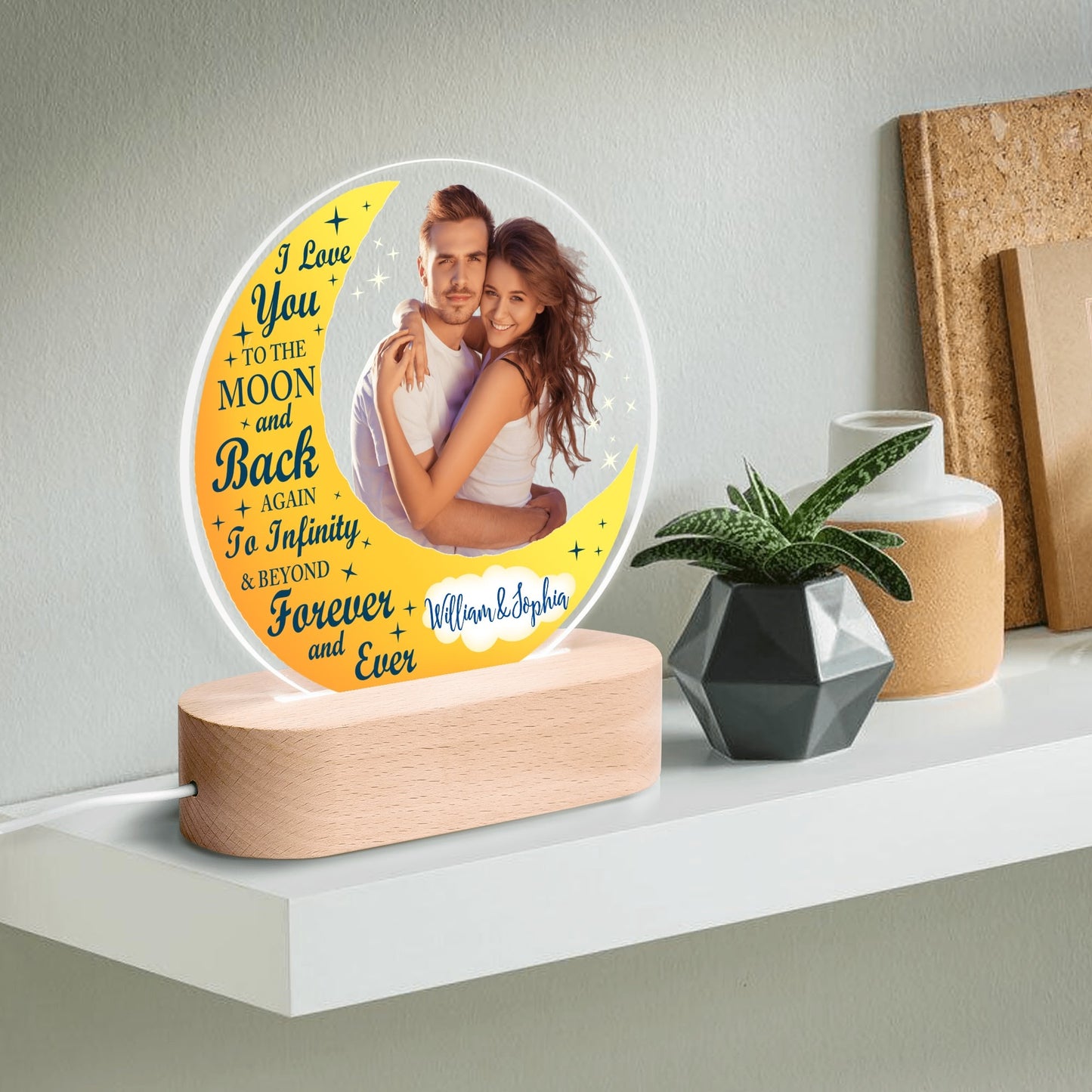 popcustoms - Personalised Name Acrylic Round Lamp Night Light Home Decor