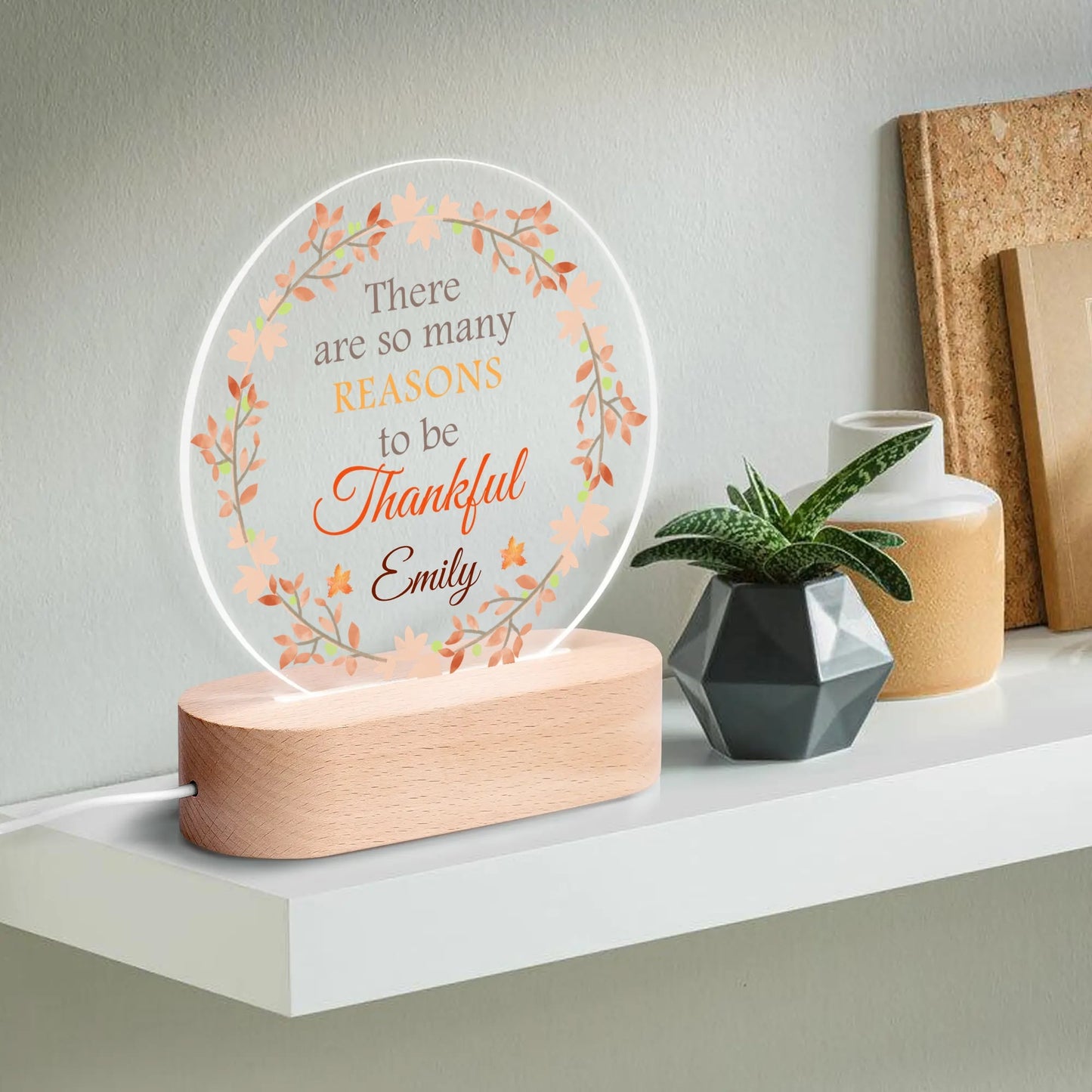 popcustoms - Personalised Name Acrylic Round Lamp Night Light Home Decor