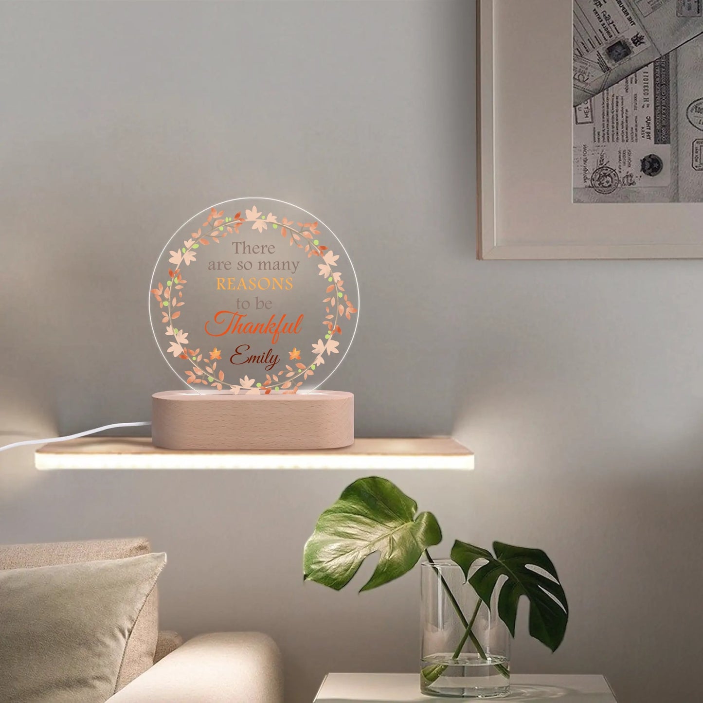 popcustoms - Personalised Name Acrylic Round Lamp Night Light Home Decor