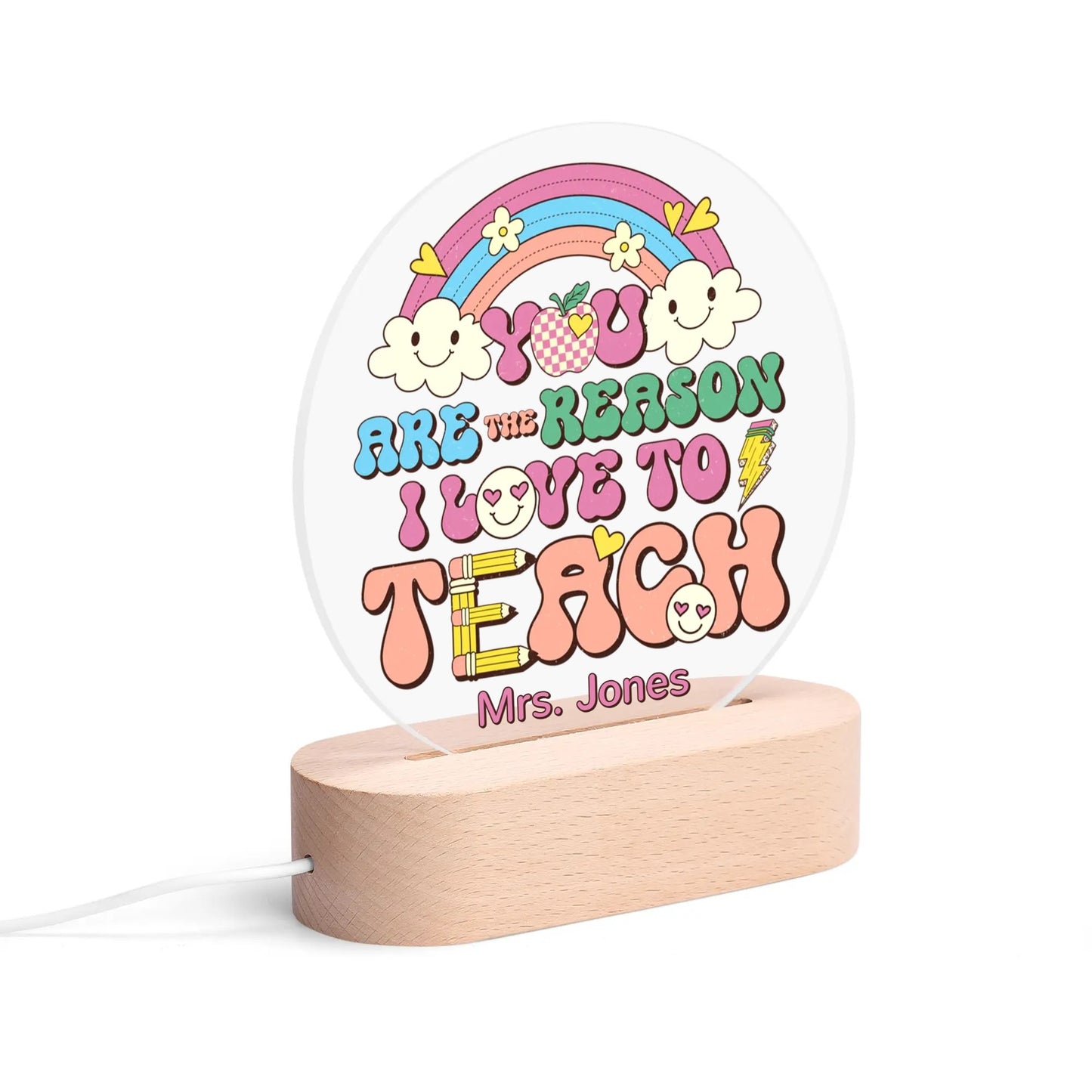 popcustoms - Personalised Name Acrylic Round Lamp Night Light Home Decor