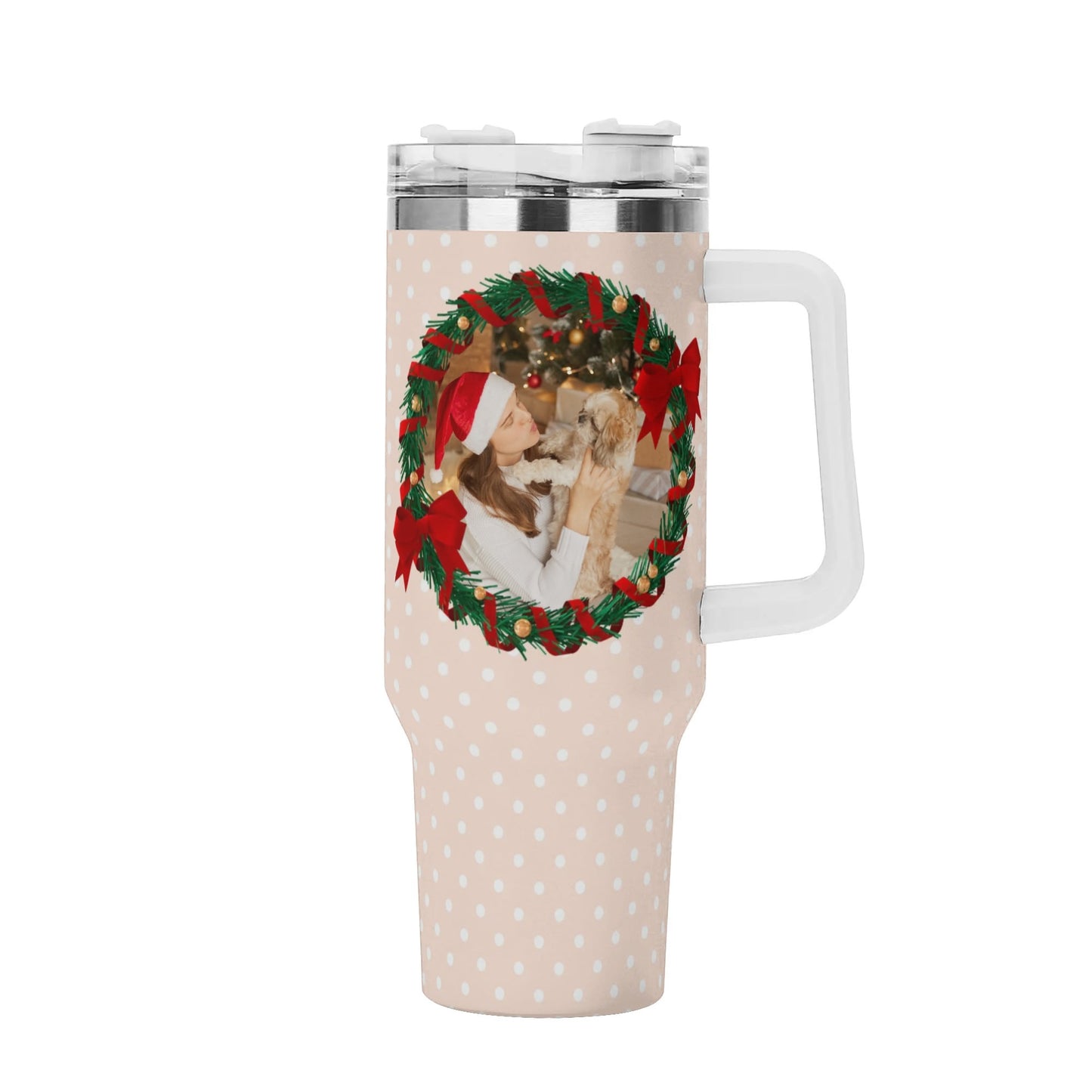 popcustoms - Personalized 40oz Stainless Steel Tumbler Gift With White Handle and Straw Default Title