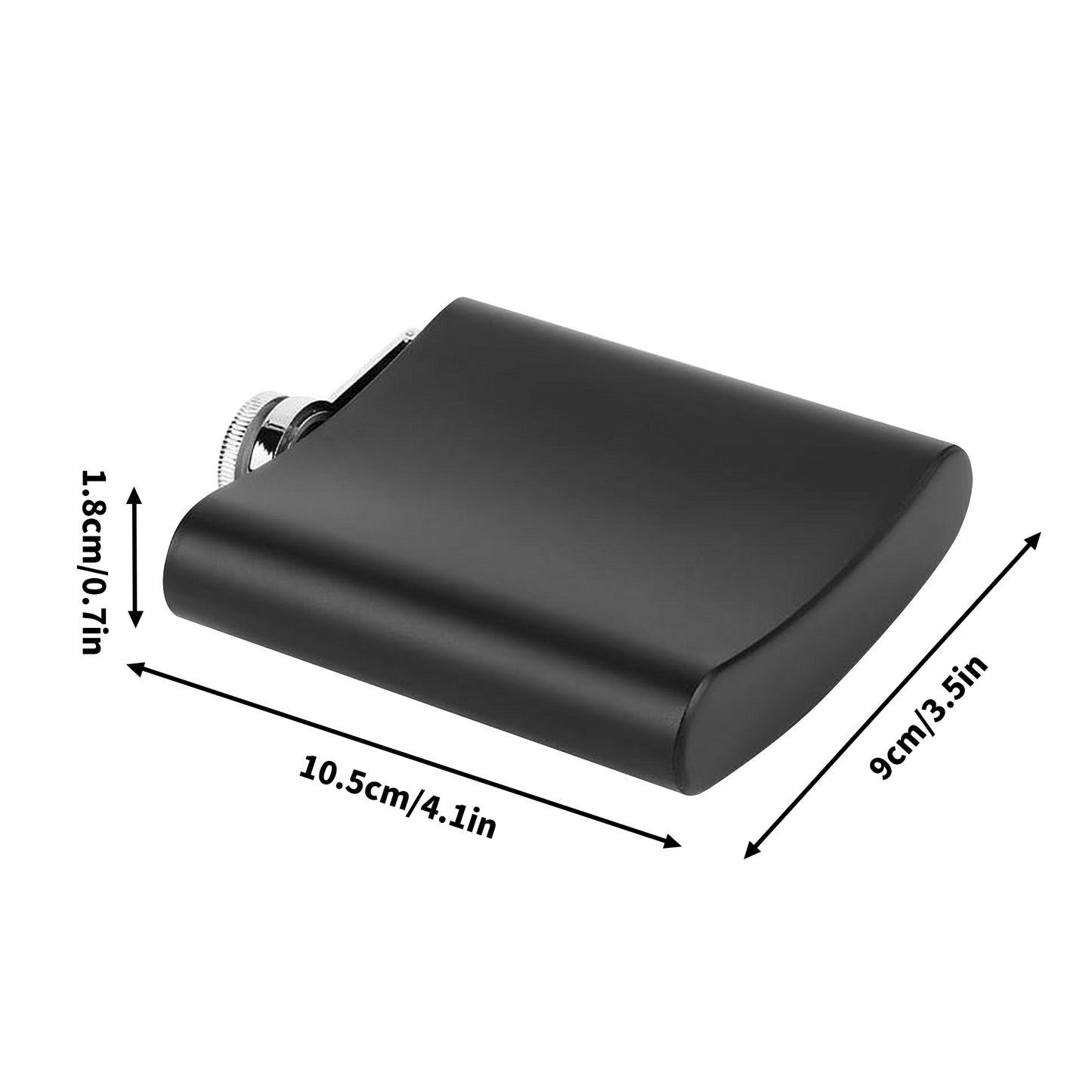 popcustoms - Personalized Hip Flask Set 7oz Black Stainless Steel with A Gift Box
