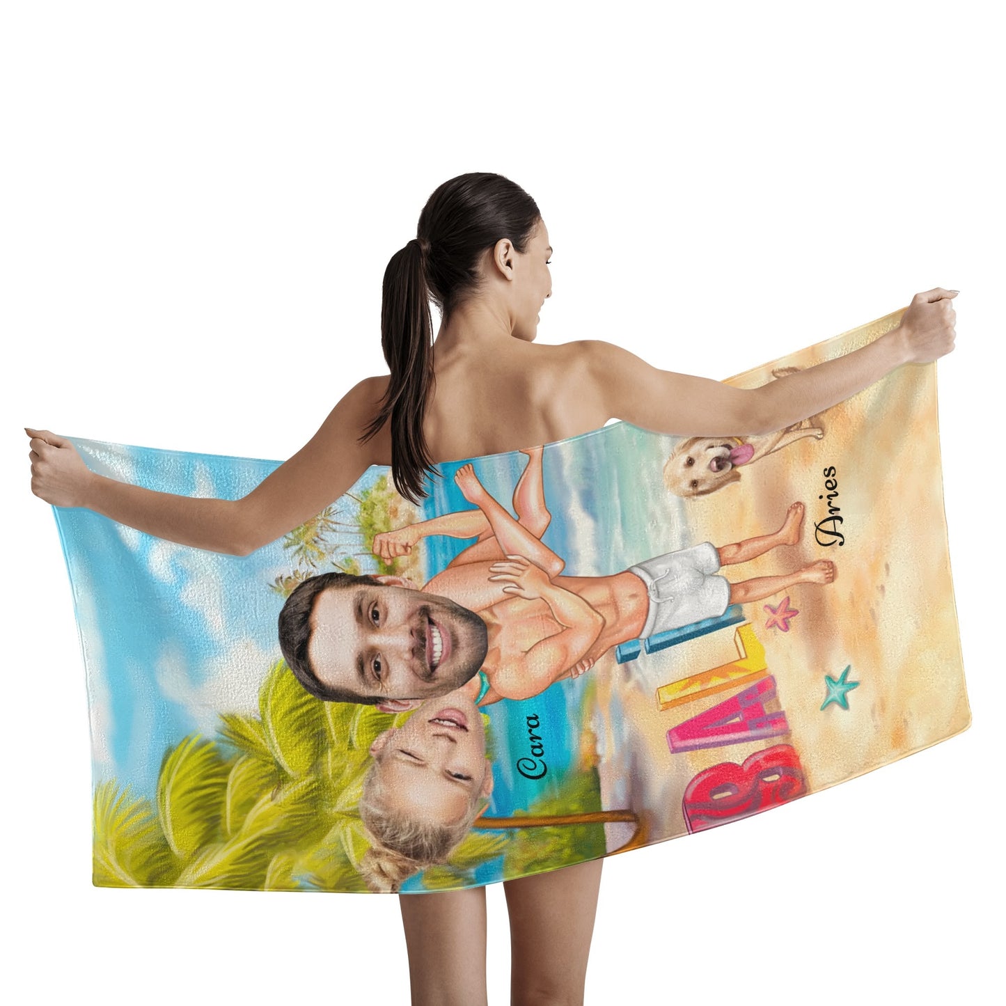 popcustoms - Personalized Soft Bath Towel 2 Sizes for Bathroom Gym and Travel