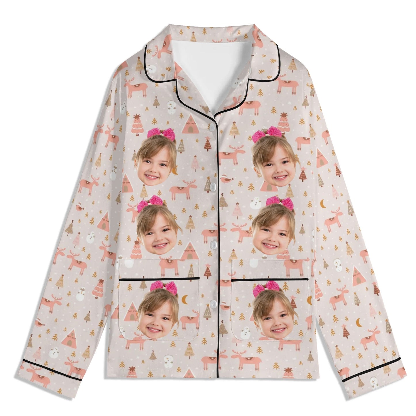 popcustoms - Childrens Long Sleeve Nightwear Pajama Set with Pockets
