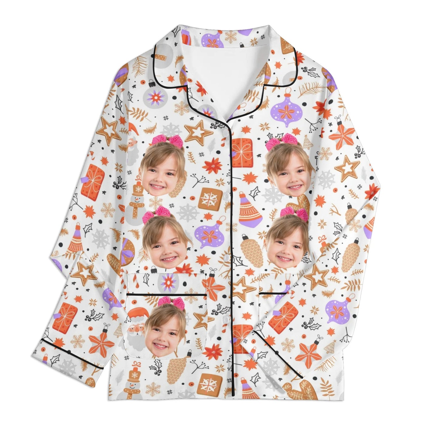 popcustoms - Childrens Long Sleeve Nightwear Pajama Set with Pockets